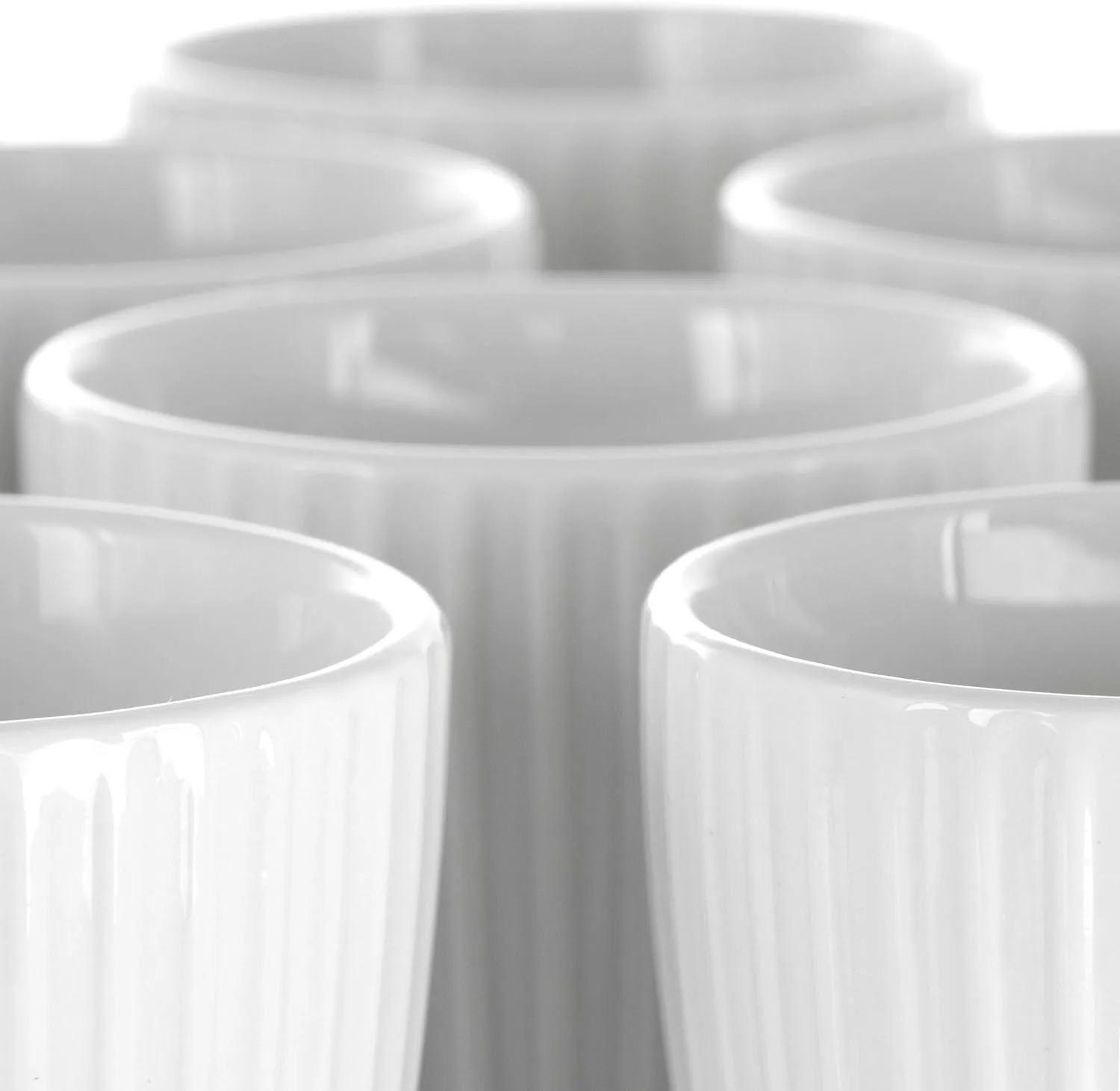 Elama Elle 12 Piece Round Porcelain Mug Set in White