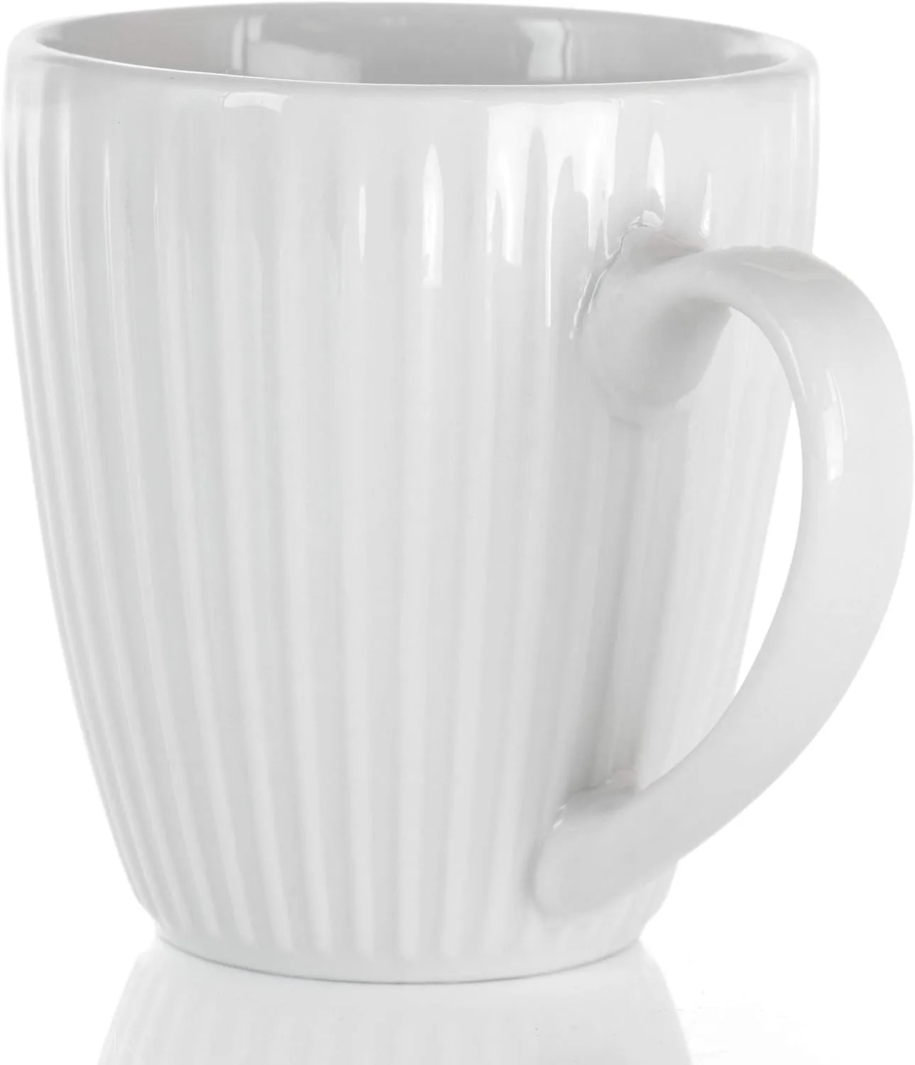 Elama Elle 12 Piece Round Porcelain Mug Set in White