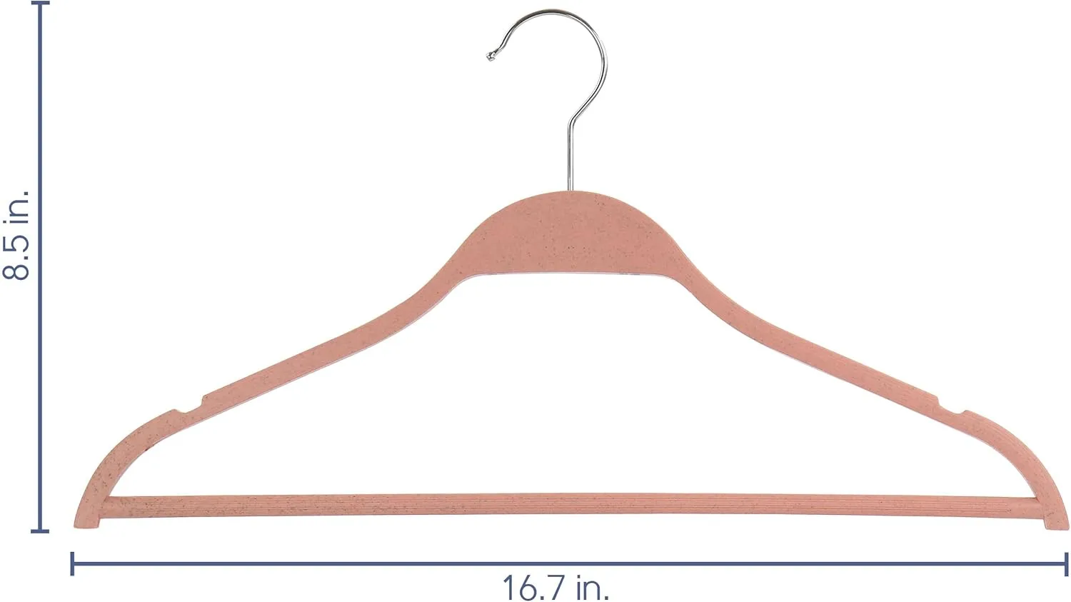 Elama Home 20 Piece Biodegradable Coat Hangers in Pink (ELH-20) (Pack of 2) 20 Piece Set (Pack of 2)