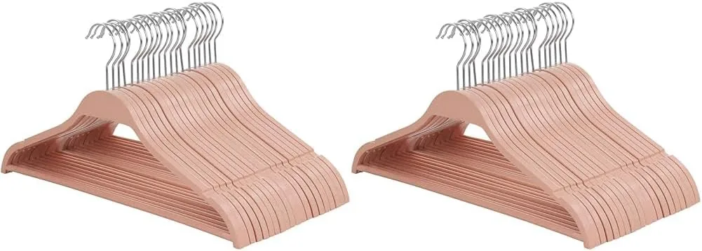 Elama Home 20 Piece Biodegradable Coat Hangers in Pink (ELH-20) (Pack of 2) 20 Piece Set (Pack of 2)