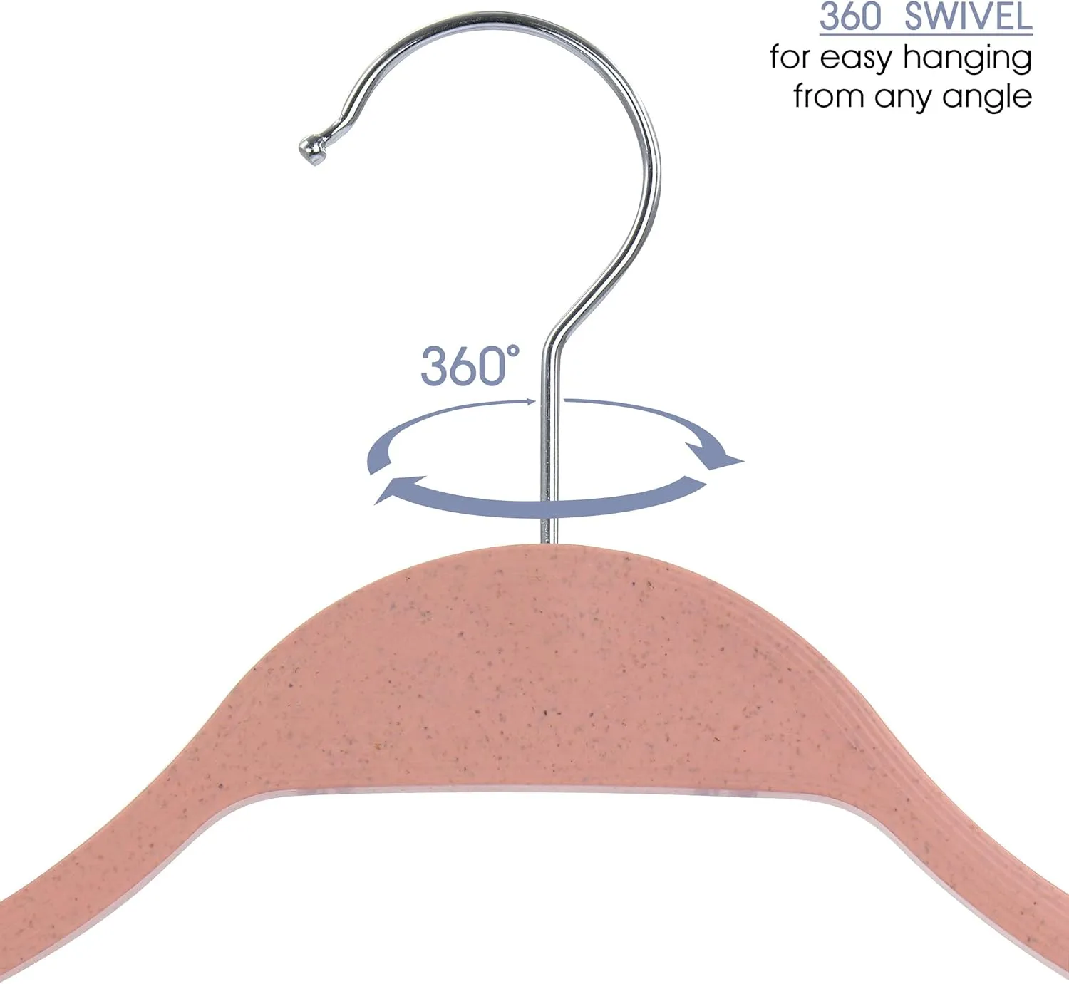 Elama Home 20 Piece Biodegradable Coat Hangers in Pink (ELH-20) (Pack of 2) 20 Piece Set (Pack of 2)