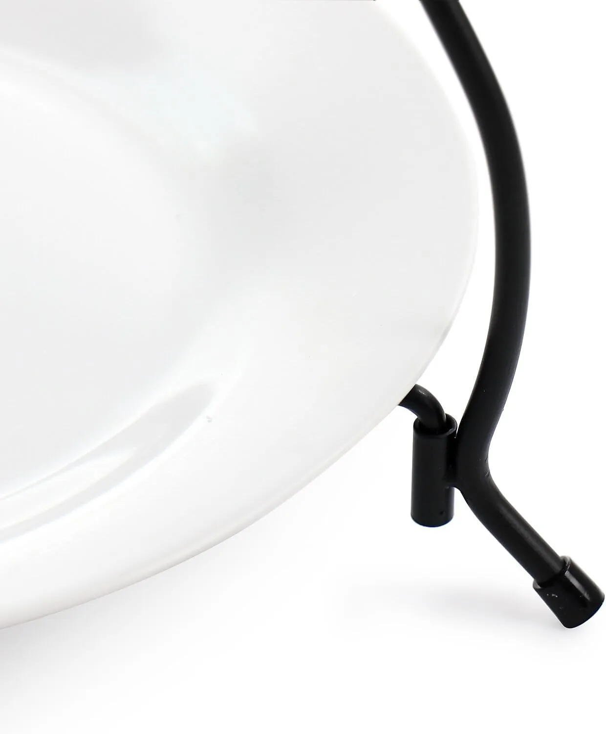 Elama 3-Tier Porcelain Serveware Set with Metal Rack