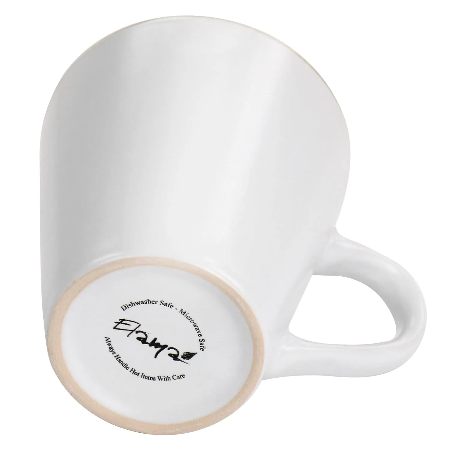 Elama Arthur 6 Piece Stoneware Mug Set in Matt White with Gold Rim