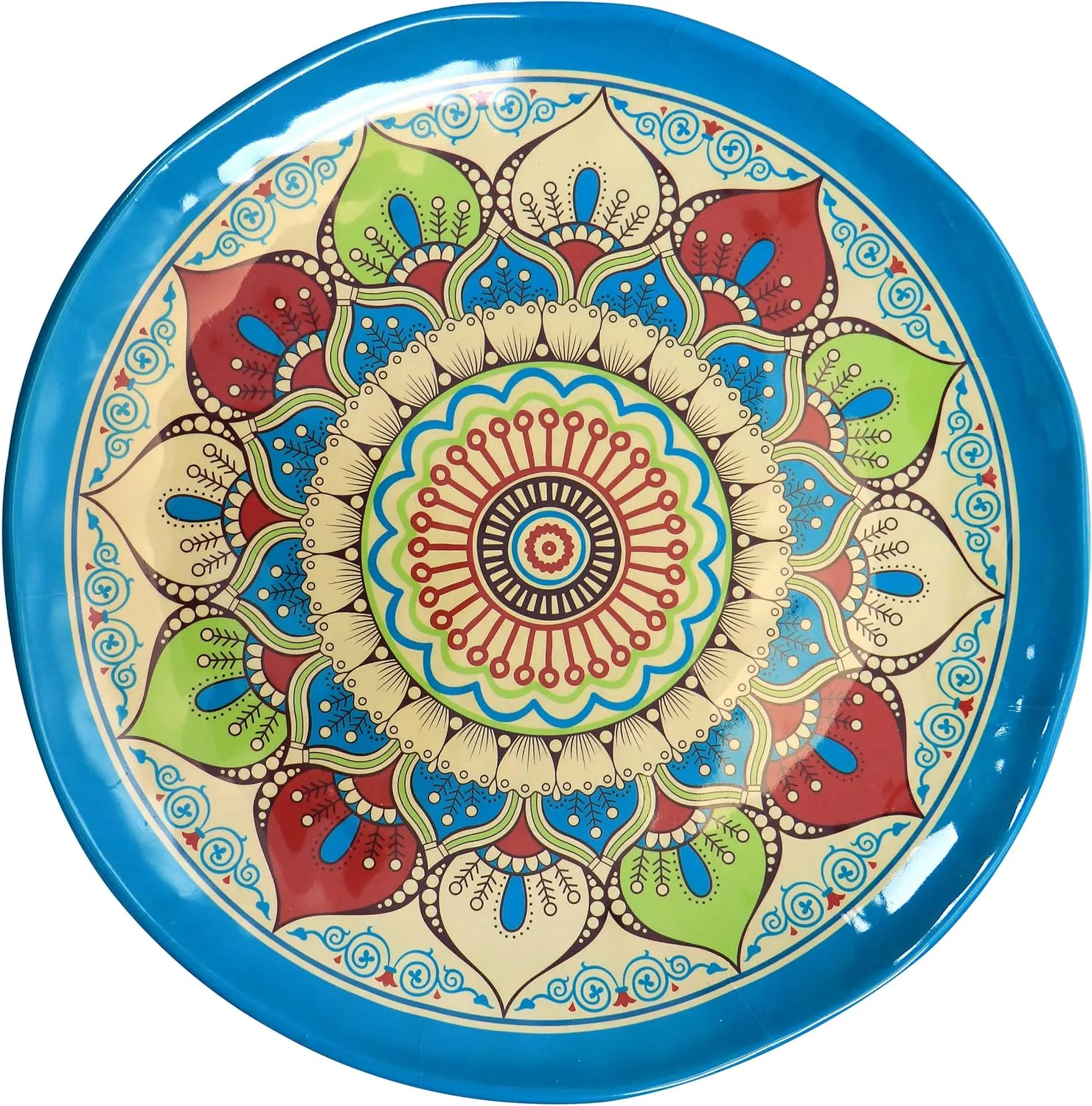 Elama Camilla 12 Piece Melamine Dinnerware Set, Multi Colored