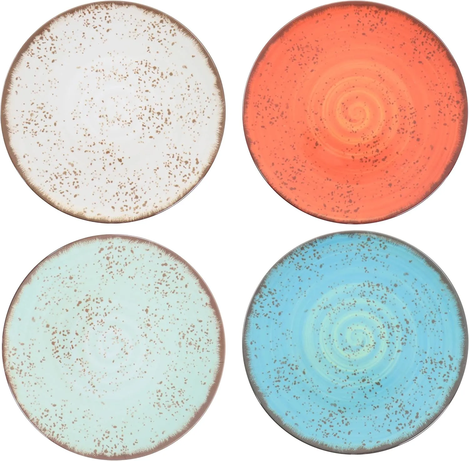 Elama Pryce 12-Piece Melamine Dinnerware Set, Assorted Colors