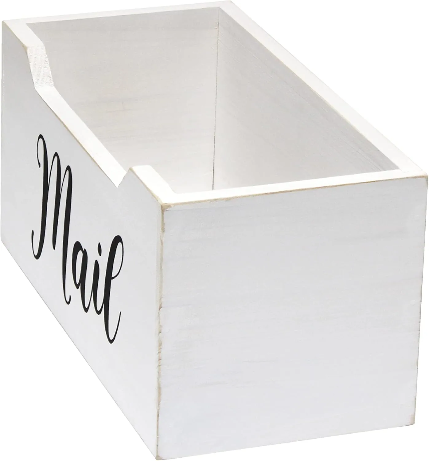 Elegant Designs Rustic Farmhouse Wooden Tabletop Mail Organizer Box