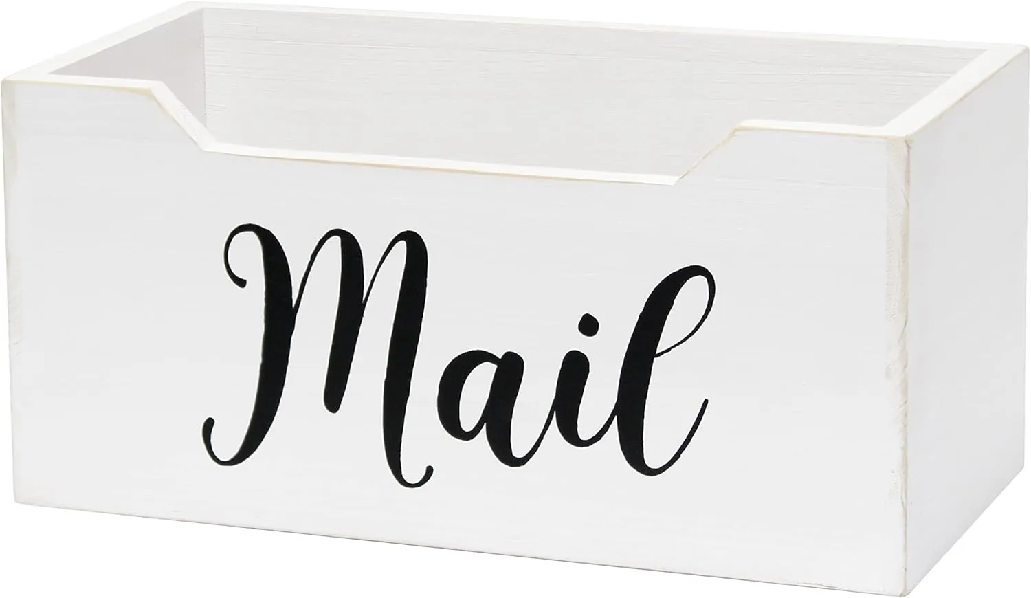 Elegant Designs Rustic Farmhouse Wooden Tabletop Mail Organizer Box