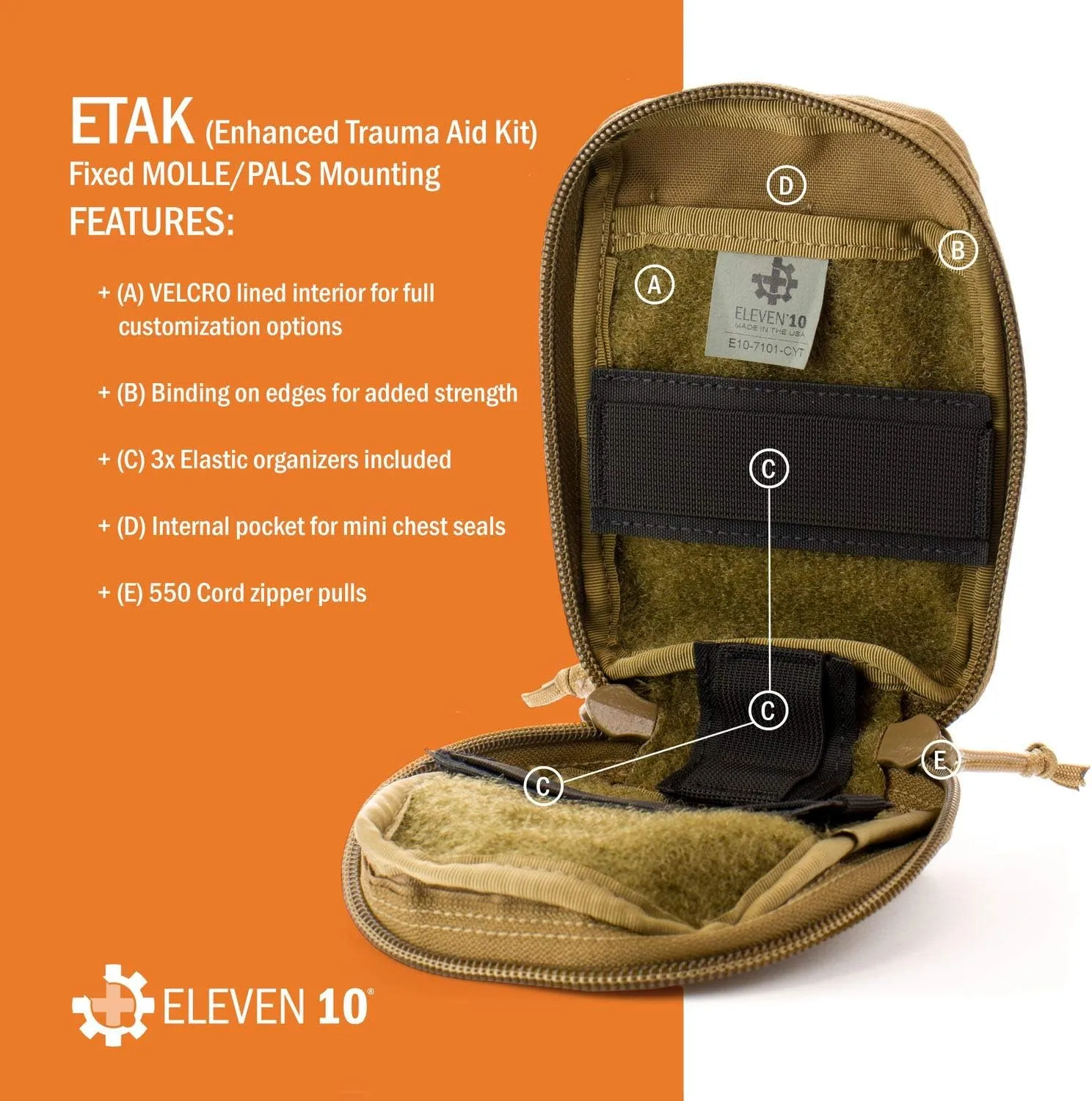 ELEVEN 10 ETAK (Enhanced Trauma Aid Kit) MOLLE Med Pouch