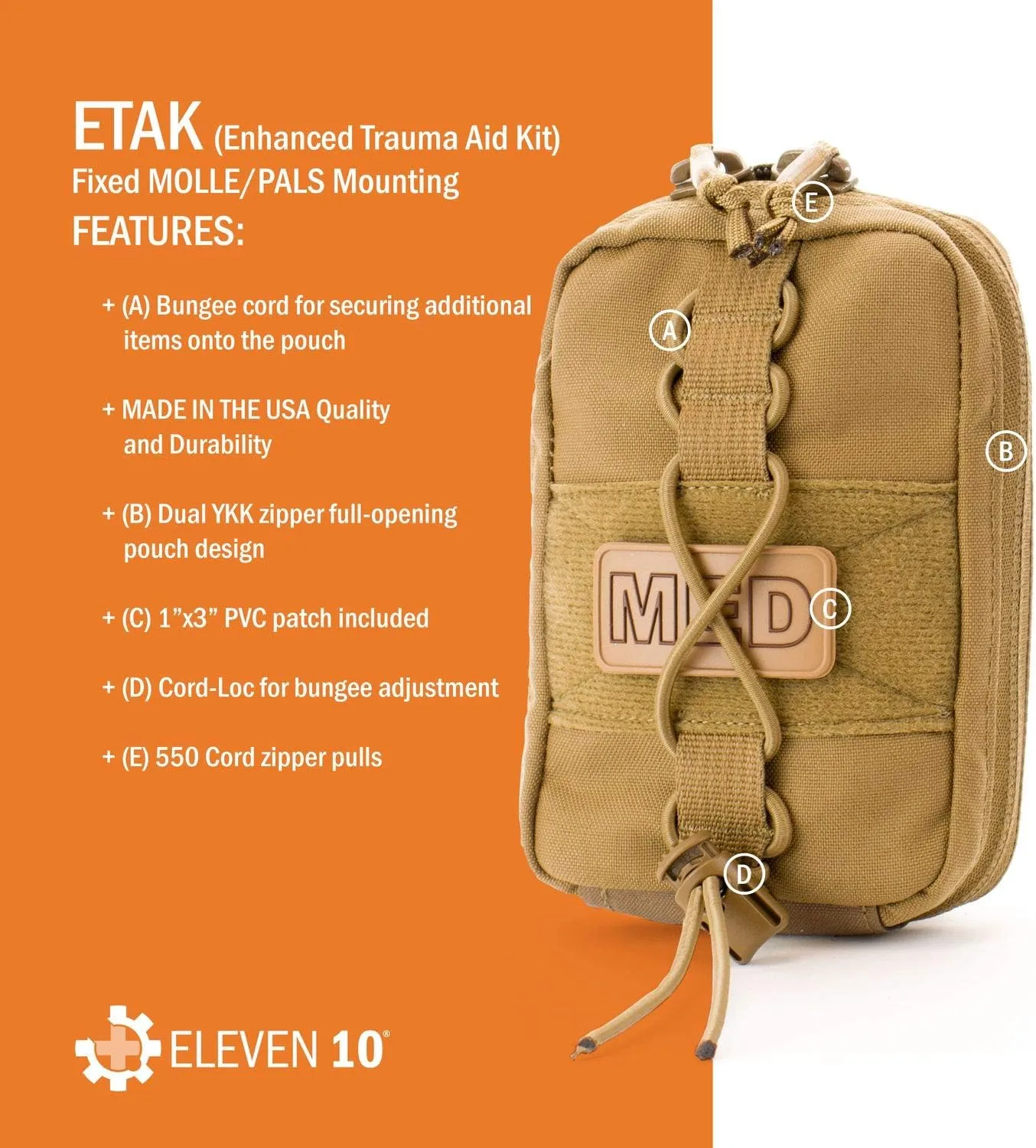 ELEVEN 10 ETAK (Enhanced Trauma Aid Kit) MOLLE Med Pouch
