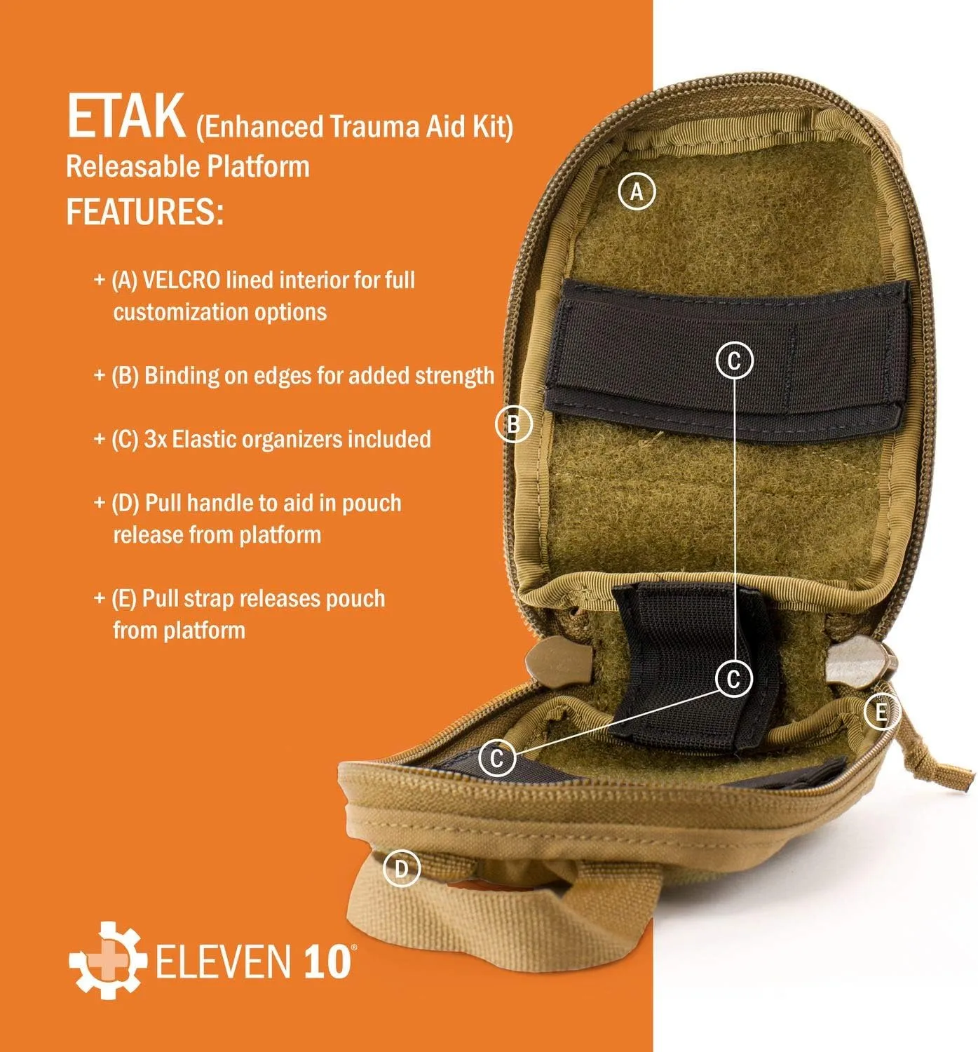 ELEVEN 10 ETAK (Enhanced Trauma Aid Kit) Tear-Away Pouch
