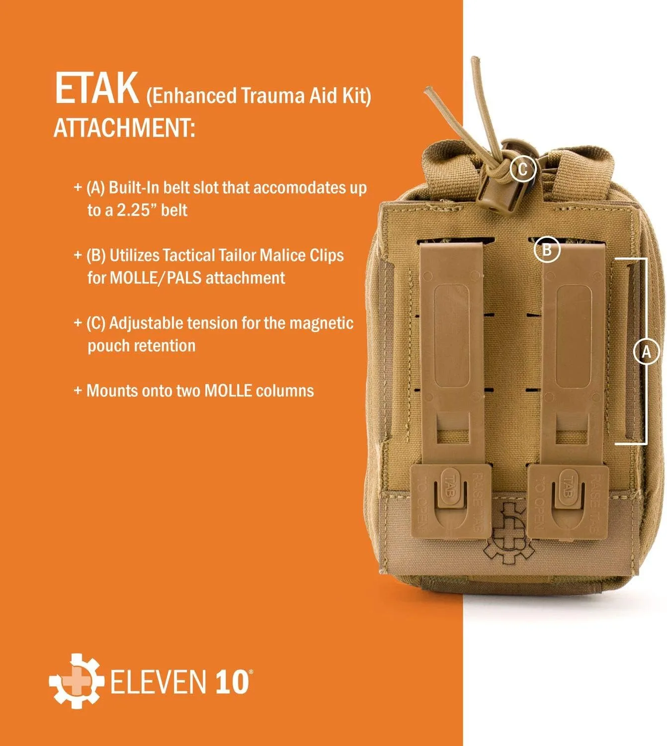 ELEVEN 10 ETAK (Enhanced Trauma Aid Kit) Tear-Away Pouch