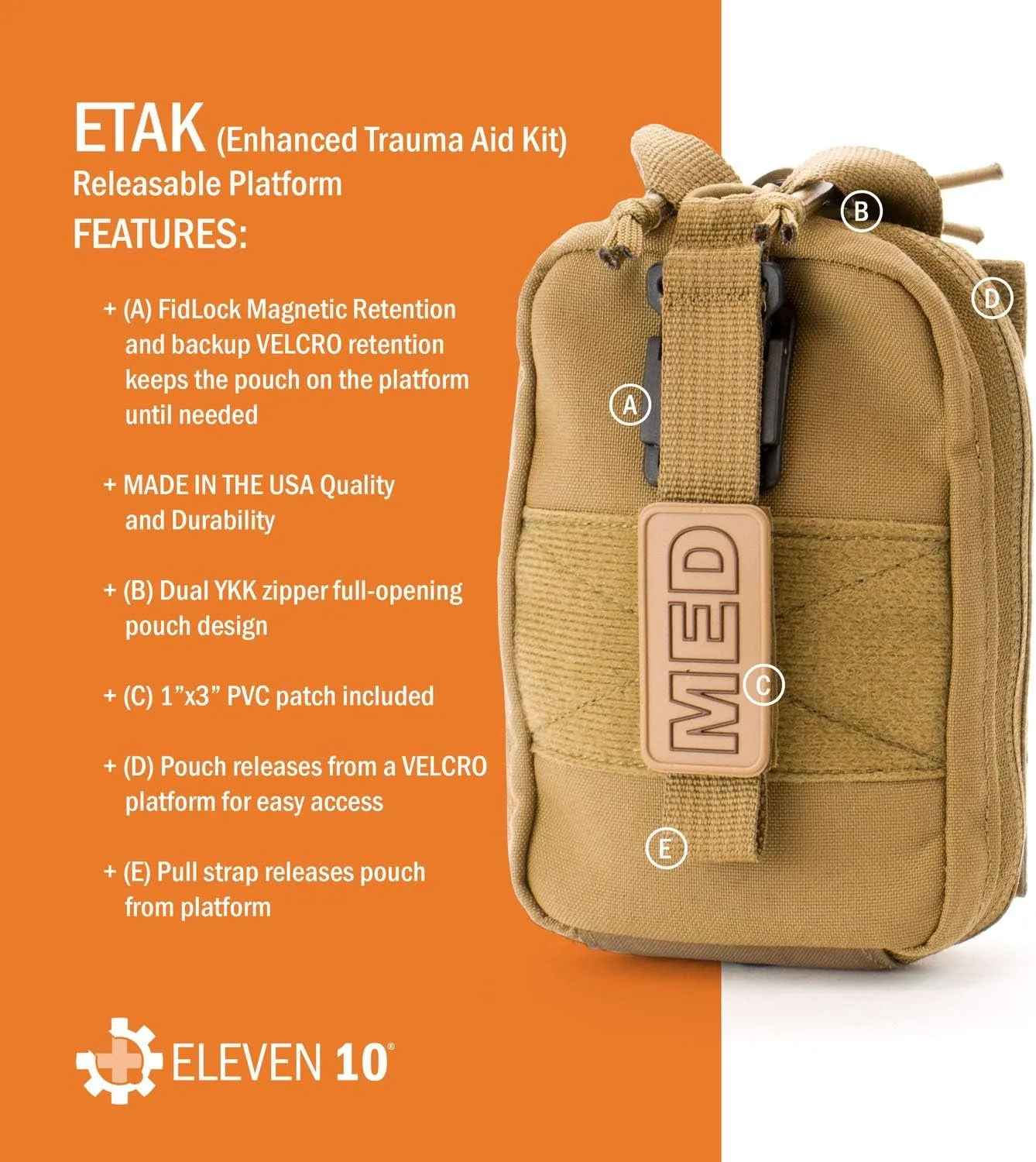 ELEVEN 10 ETAK (Enhanced Trauma Aid Kit) Tear-Away Pouch