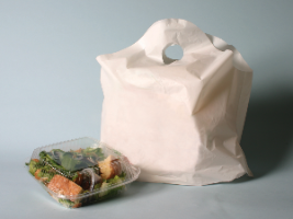 Elkay Plastics Unprinted Take Out Bag w/ Handles White 19" X 18" + 9.5" 1.25 Mil 500 / cs