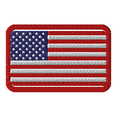 US Flag White Border Patch - 3x2 inch