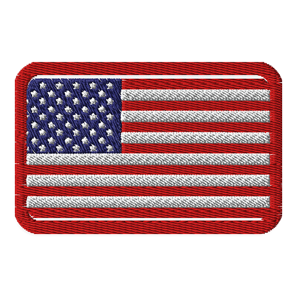 US Flag White Border Patch - 3x2 inch