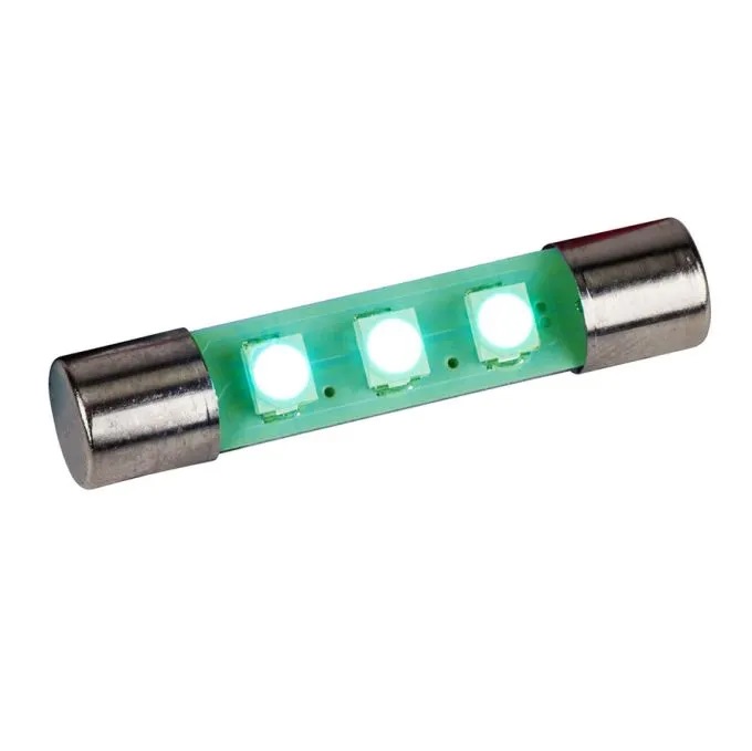 8V LED Fuse Lamp, Emerald Green  (L-12/LEDEG) 8V LED Fuse Lamp, Emerald Green  (L-12/LEDEG)