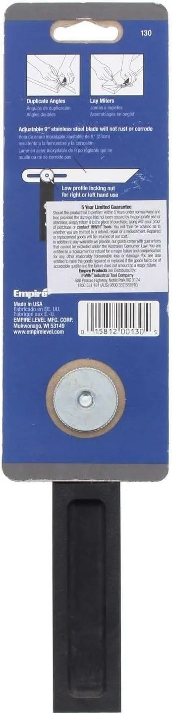 Empire 130 Folding T-Shaped Ruler, Resin Handle, 8.9 inches (225 mm)