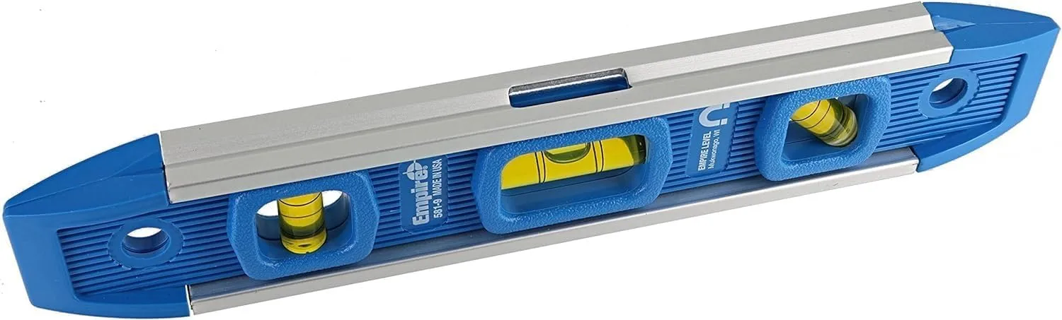 Empire 581-9 9-Inch Dark Blue Aluminum-Sided Dark Blue Torpedo Level with Overhead Viewing Slot