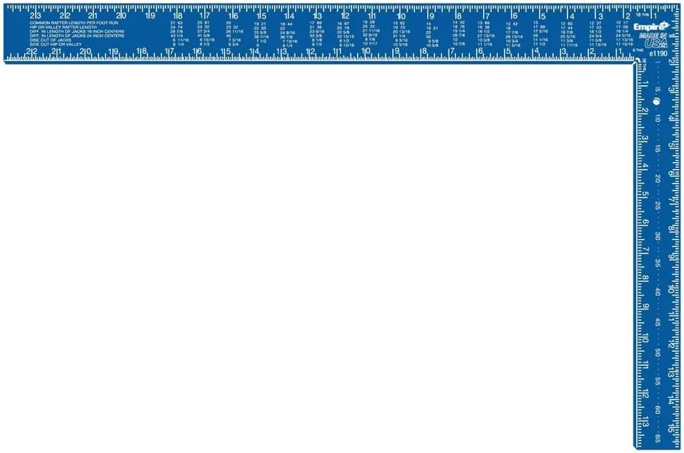 Empire Level e1190 16-Inch by 24-Inch Professional Framing Square, Blue or Black Anodized Aluminum