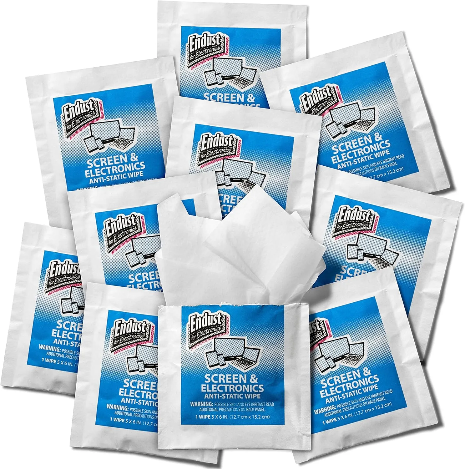 Endust for Electronics; Individually Wrapped, Portable, Anti-Static, Screen & Electronics Cleaning Wipes; 150 Count (14316)