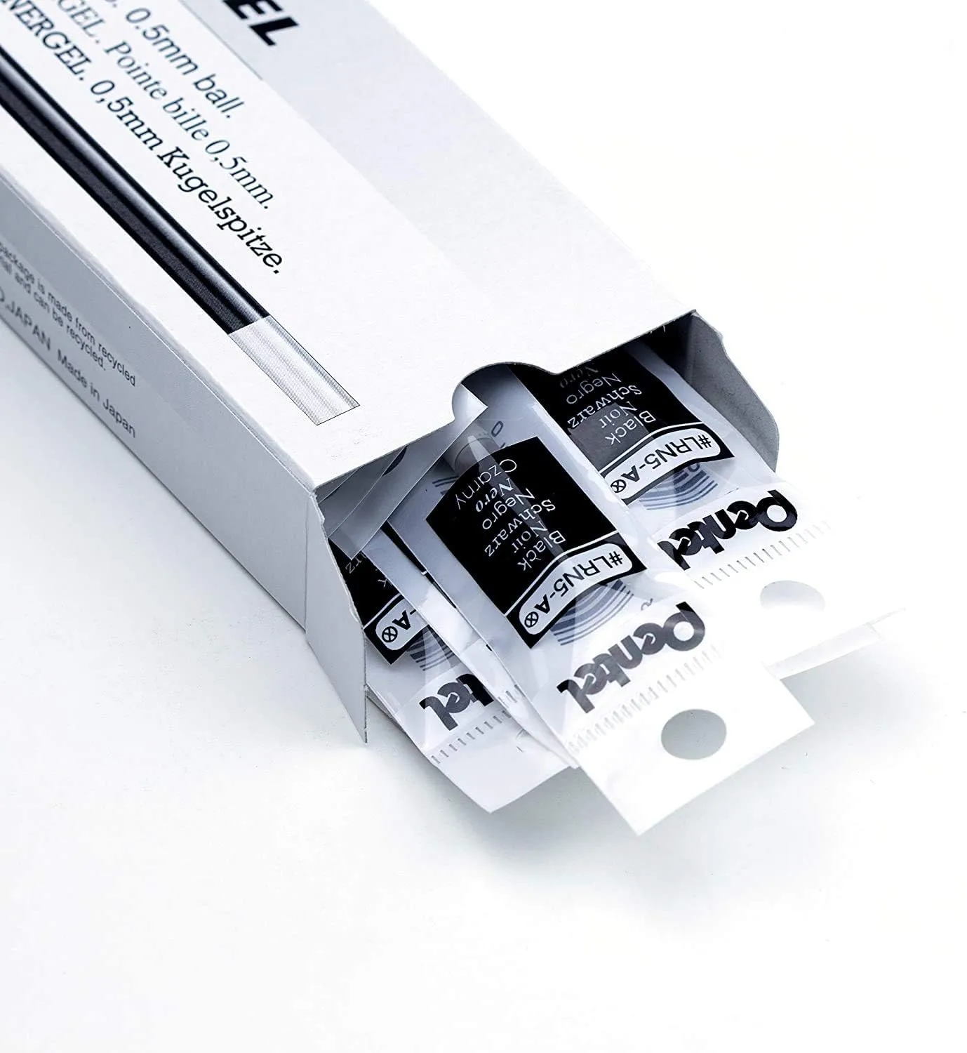 Pentel EnerGel Liquid Gel Pen Refills - 0.5mm Needle Tip - Box of 12