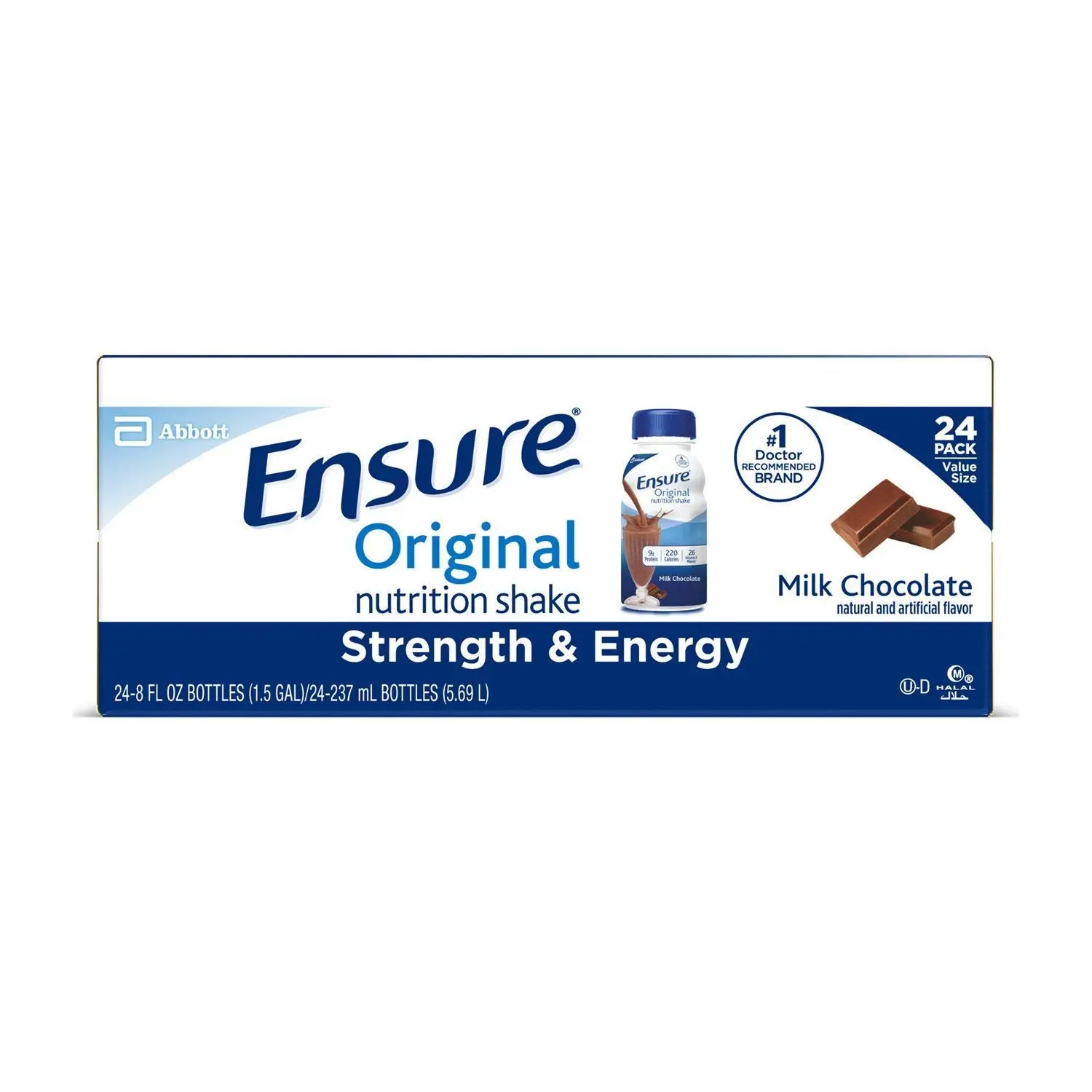 Ensure Original Nutrition Shakes, Milk Chocolate, 8 Oz, Pack Of 24