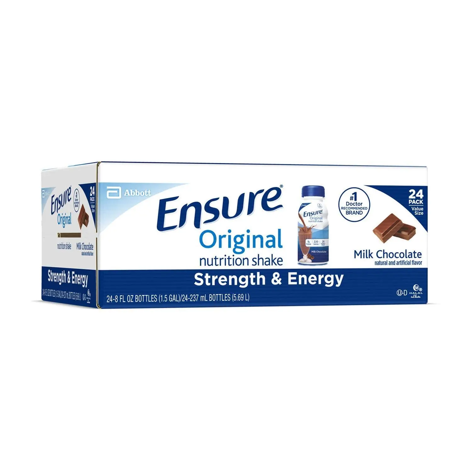 Ensure Original Nutrition Shakes, Milk Chocolate, 8 Oz, Pack Of 24