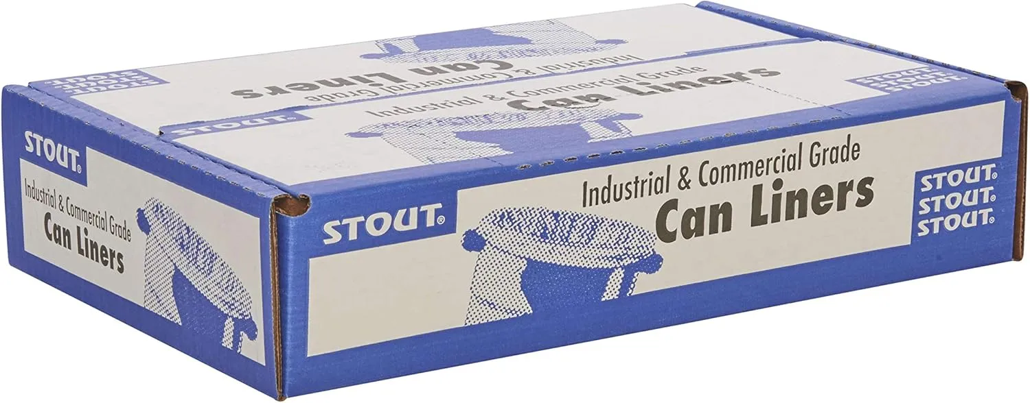 Stout by Envision 40-48 Gallon Heavy Duty TRC Trash Bags, 1.5 mil, 100 Bags (T4048B15)