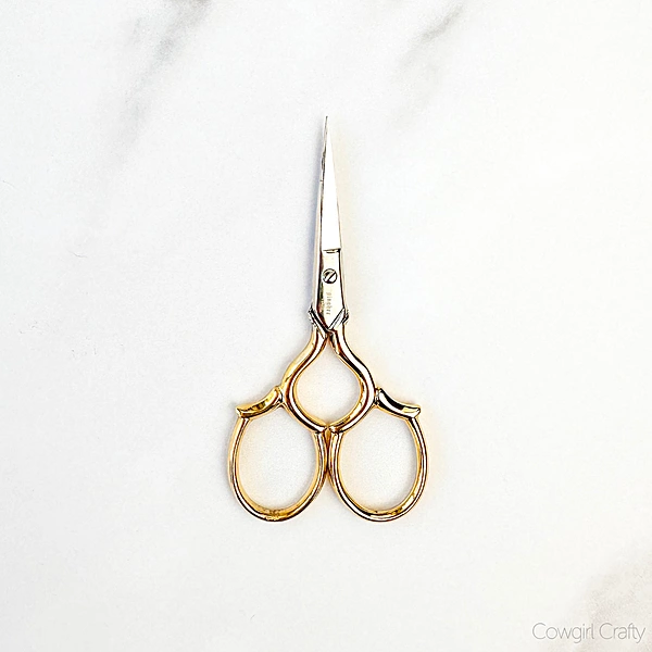 Epaulette Embroidery Scissors in Gold by Gingher 3 1/2in #220460