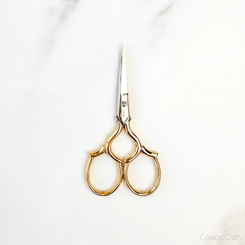 Epaulette Embroidery Scissors in Gold by Gingher 3 1/2in #220460