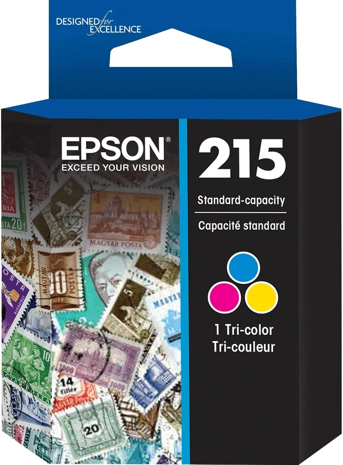 EPSON 215 Ink Standard Capacity Tricolor Cartridge (T215530-S) Works with WorkForce WF-100, WF-110, EC-110 Tri-color 1 Count (Pack of 1)