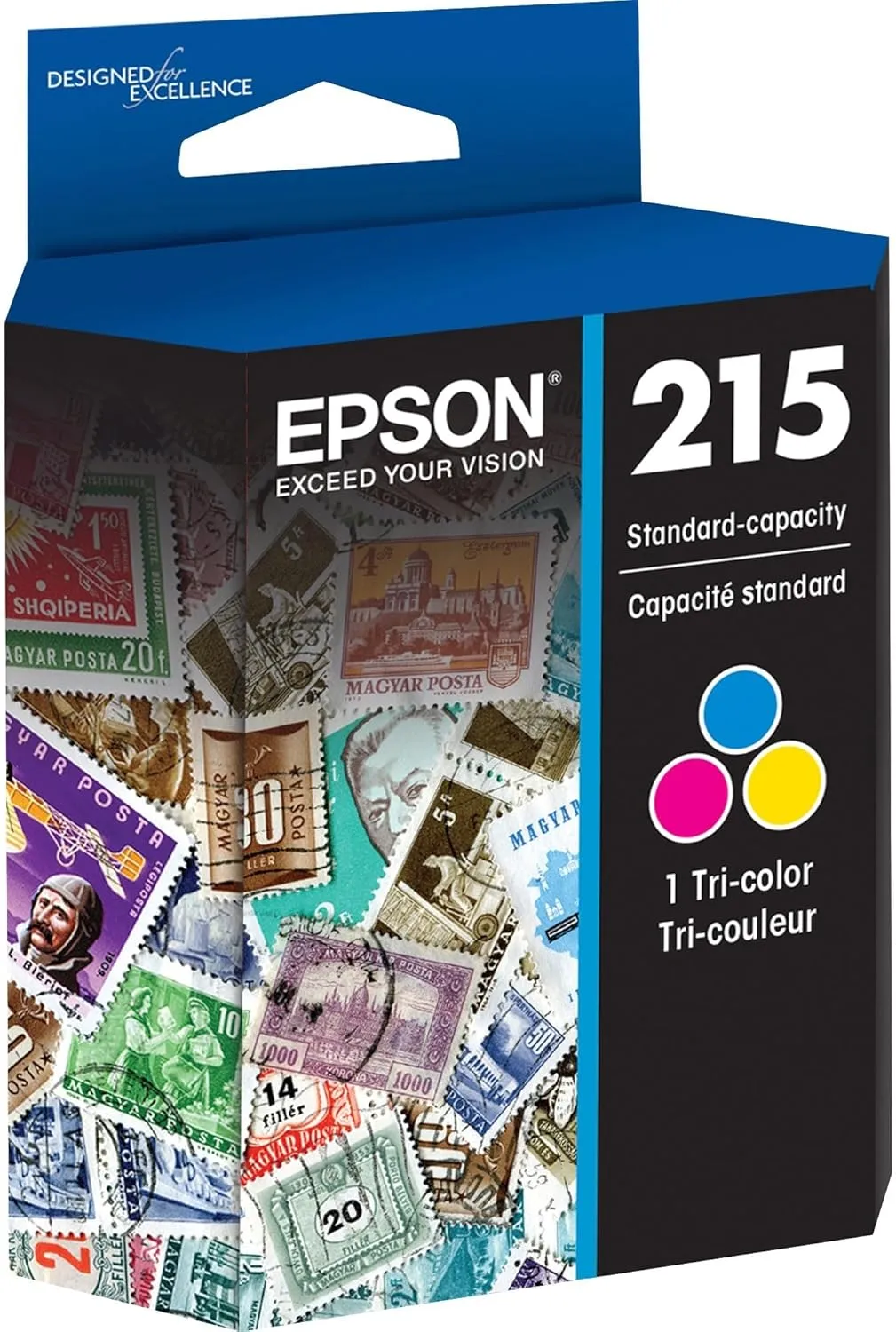 EPSON 215 Ink Standard Capacity Tricolor Cartridge (T215530-S) Works with WorkForce WF-100, WF-110, EC-110 Tri-color 1 Count (Pack of 1)
