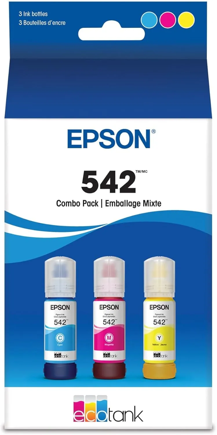 EPSON 542 EcoTank Ink Ultra-high Capacity Bottle Color Combo Pack (T542520-S)