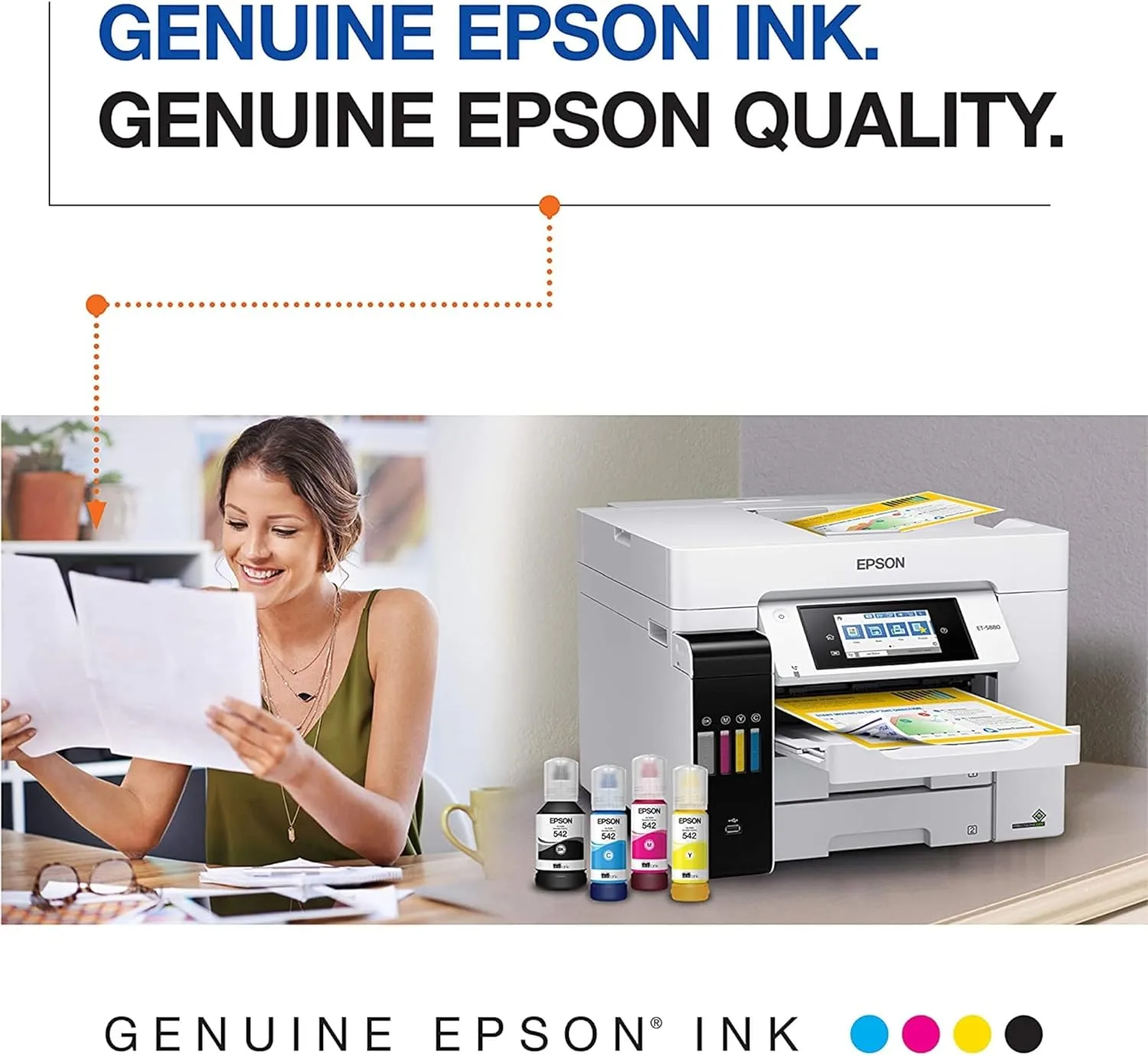 EPSON 542 EcoTank Ink Ultra-high Capacity Bottle Color Combo Pack (T542520-S)