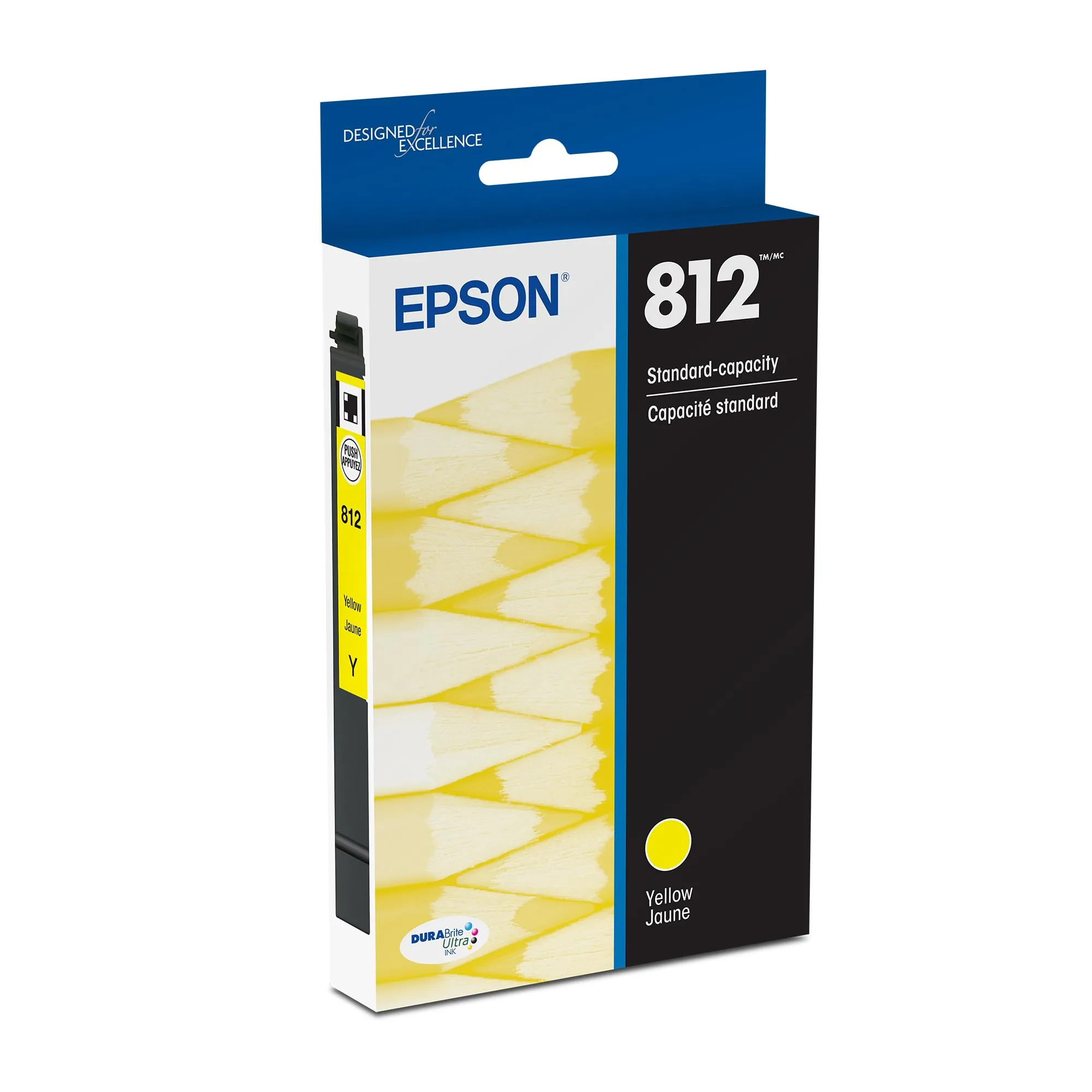 Epson 812 DURABrite Ultra Yellow Ink Cartridge (T812420-S) - Standard Capacity, 1 Pack