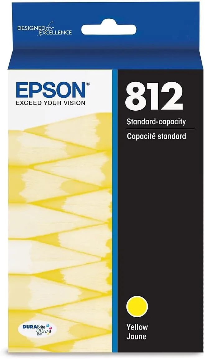 Epson 812 DURABrite Ultra Yellow Ink Cartridge (T812420-S) - Standard Capacity, 1 Pack