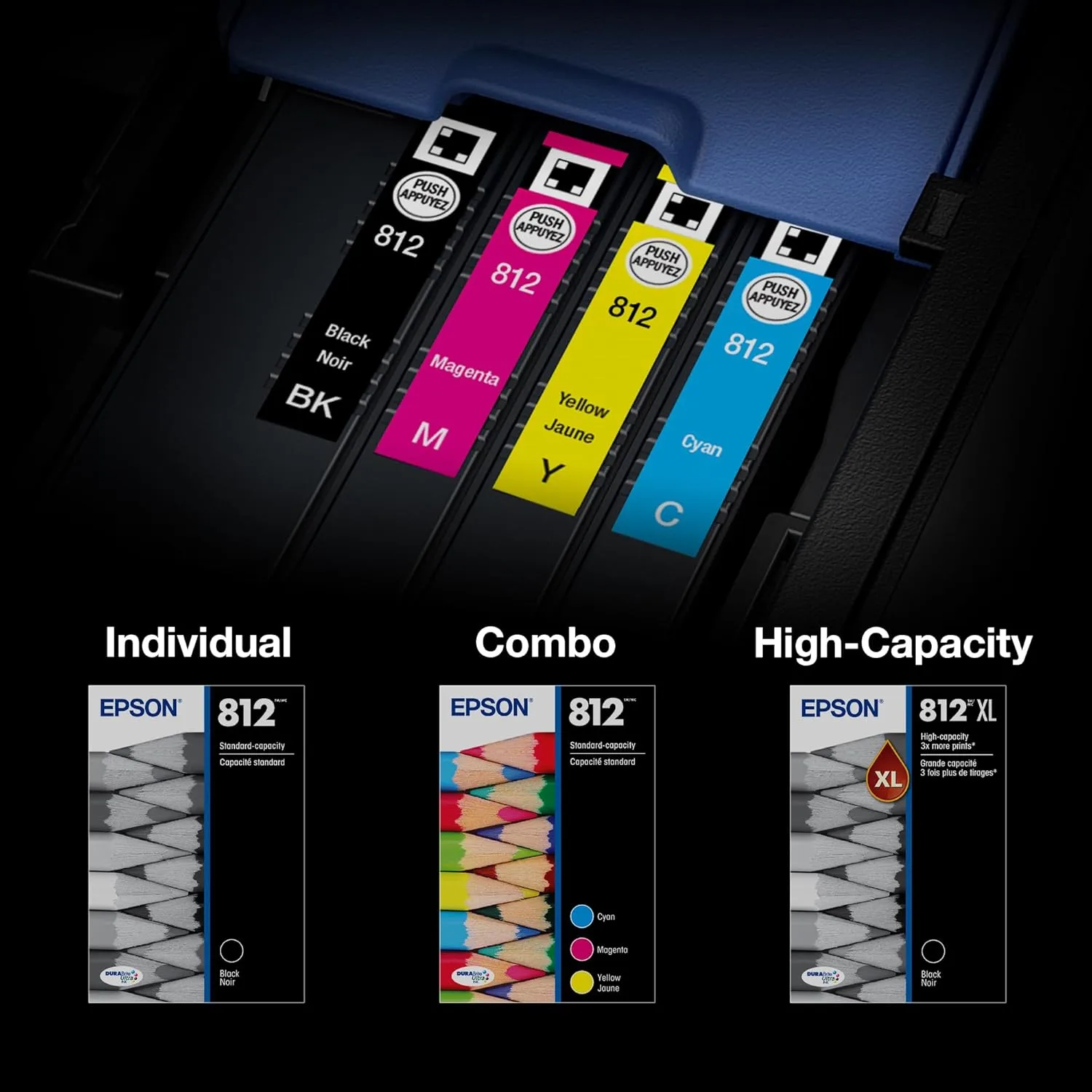 Epson 812 DURABrite Ultra Yellow Ink Cartridge (T812420-S) - Standard Capacity, 1 Pack