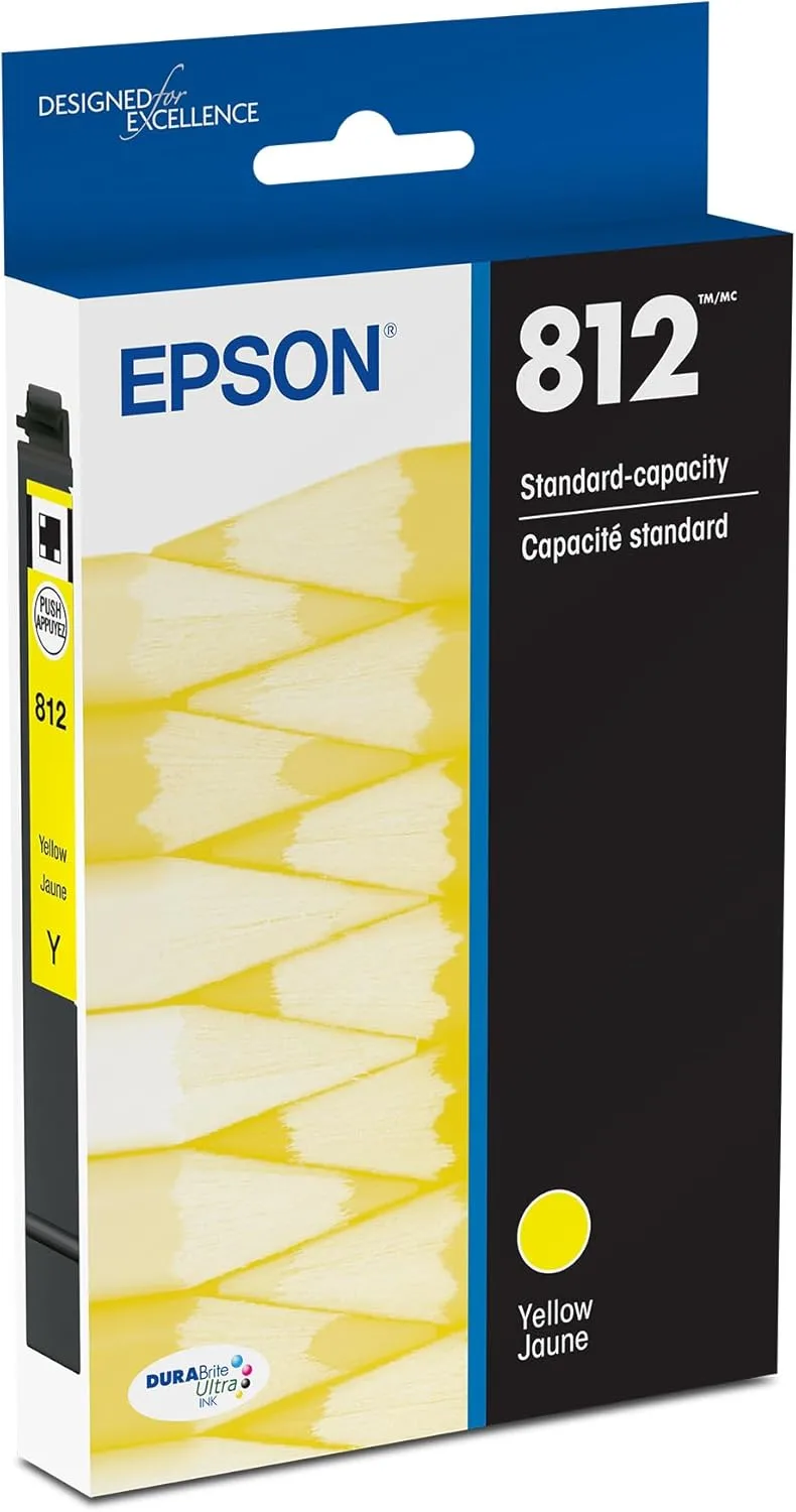 Epson 812 DURABrite Ultra Yellow Ink Cartridge (T812420-S) - Standard Capacity, 1 Pack