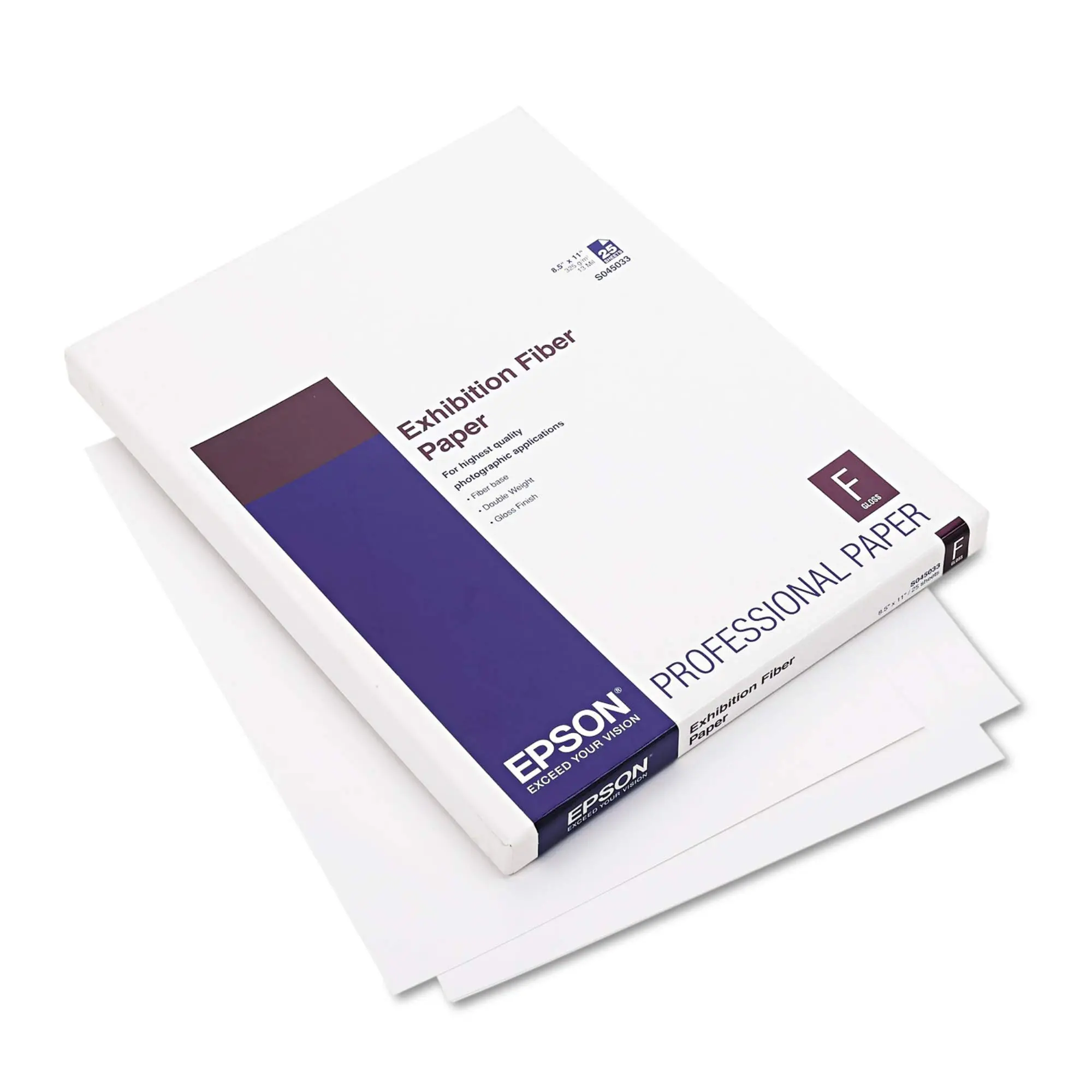Epson Professional Photo Paper, Letter Size (8.5 x 11 in), 325 g/m2, Glossy, 25 Sheets