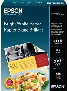 Epson Bright White Pro Paper - S041586-4, 8.5 x 11, 500 Sheets
