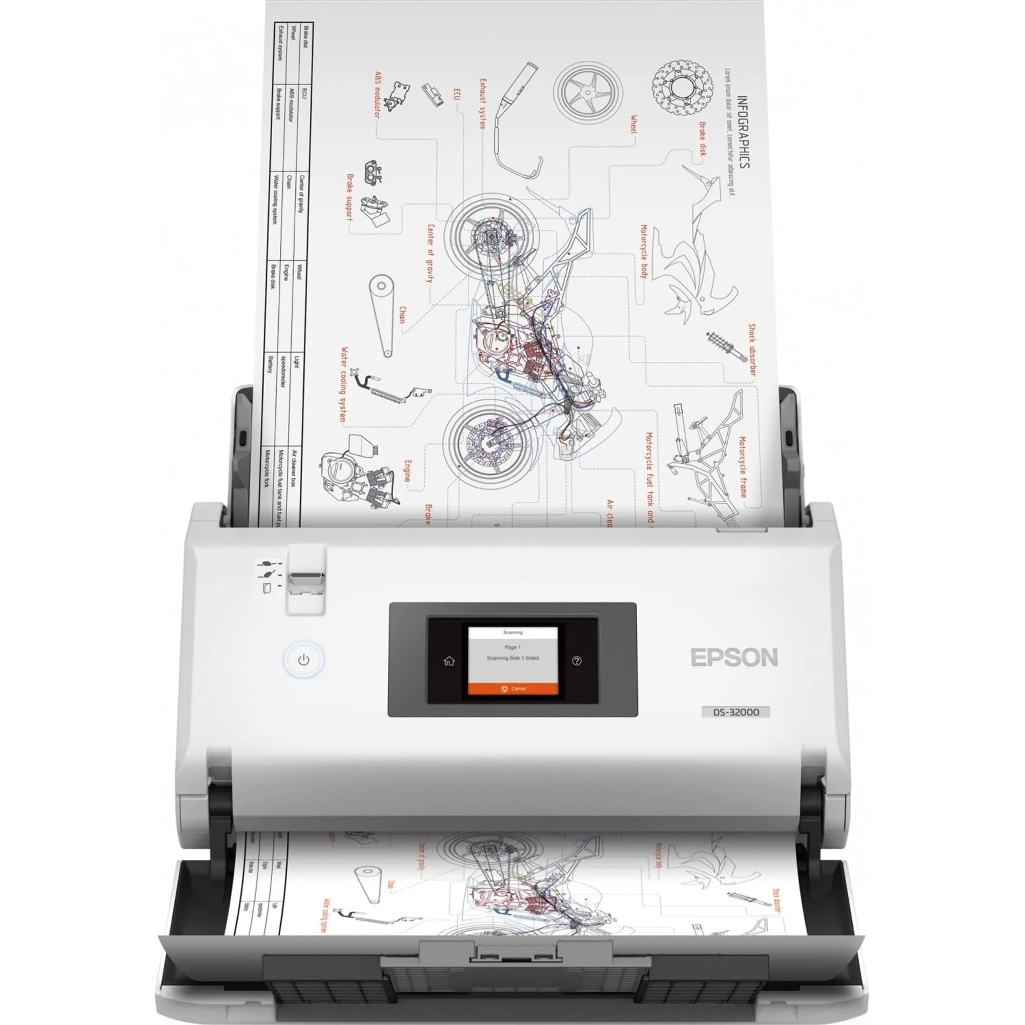 Epson DS-32000 Large-format Document Scanner - 1200 dpi, 120-Sheet Duplex ADF
