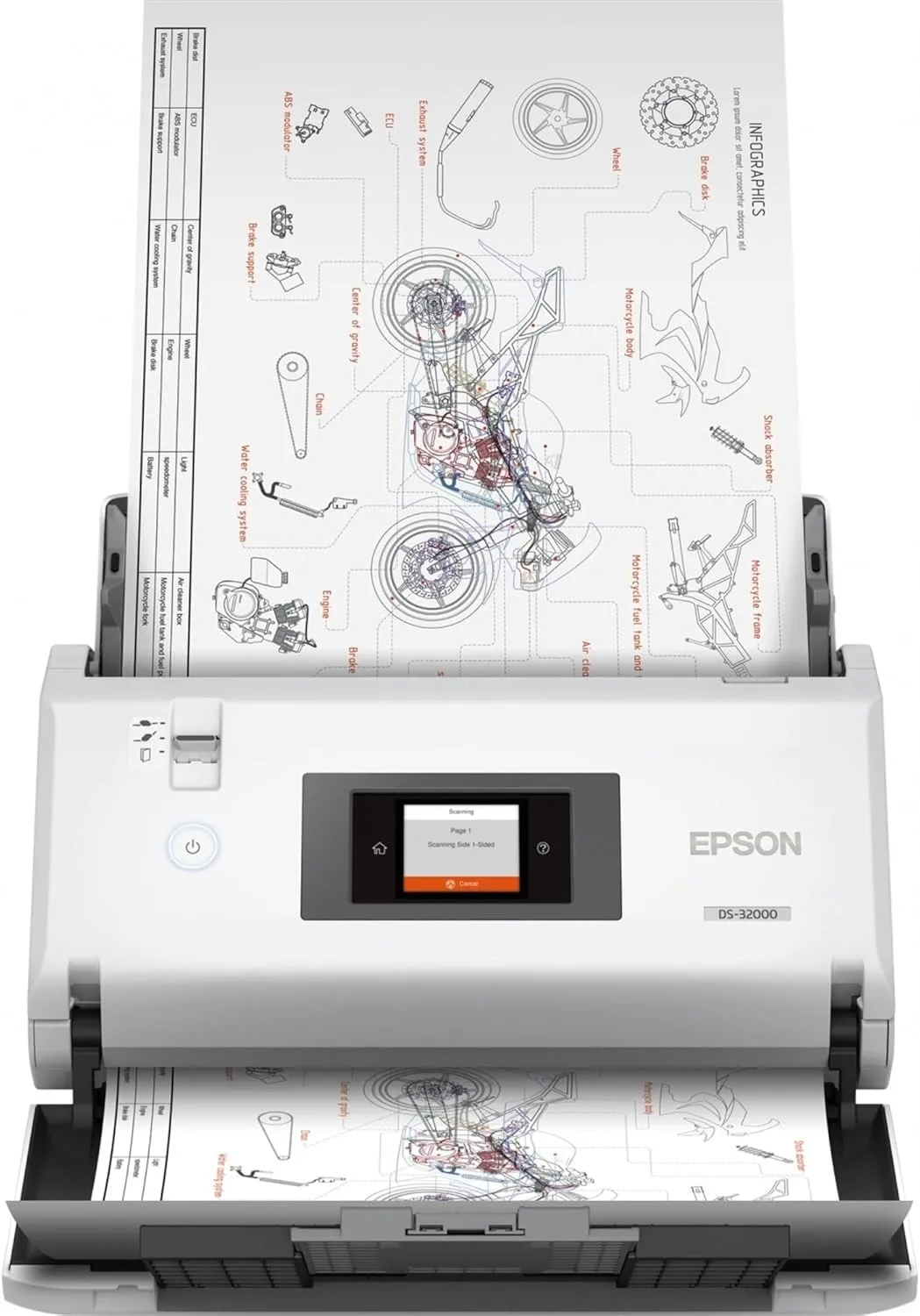 Epson DS-32000 Large-format Document Scanner - 1200 dpi, 120-Sheet Duplex ADF