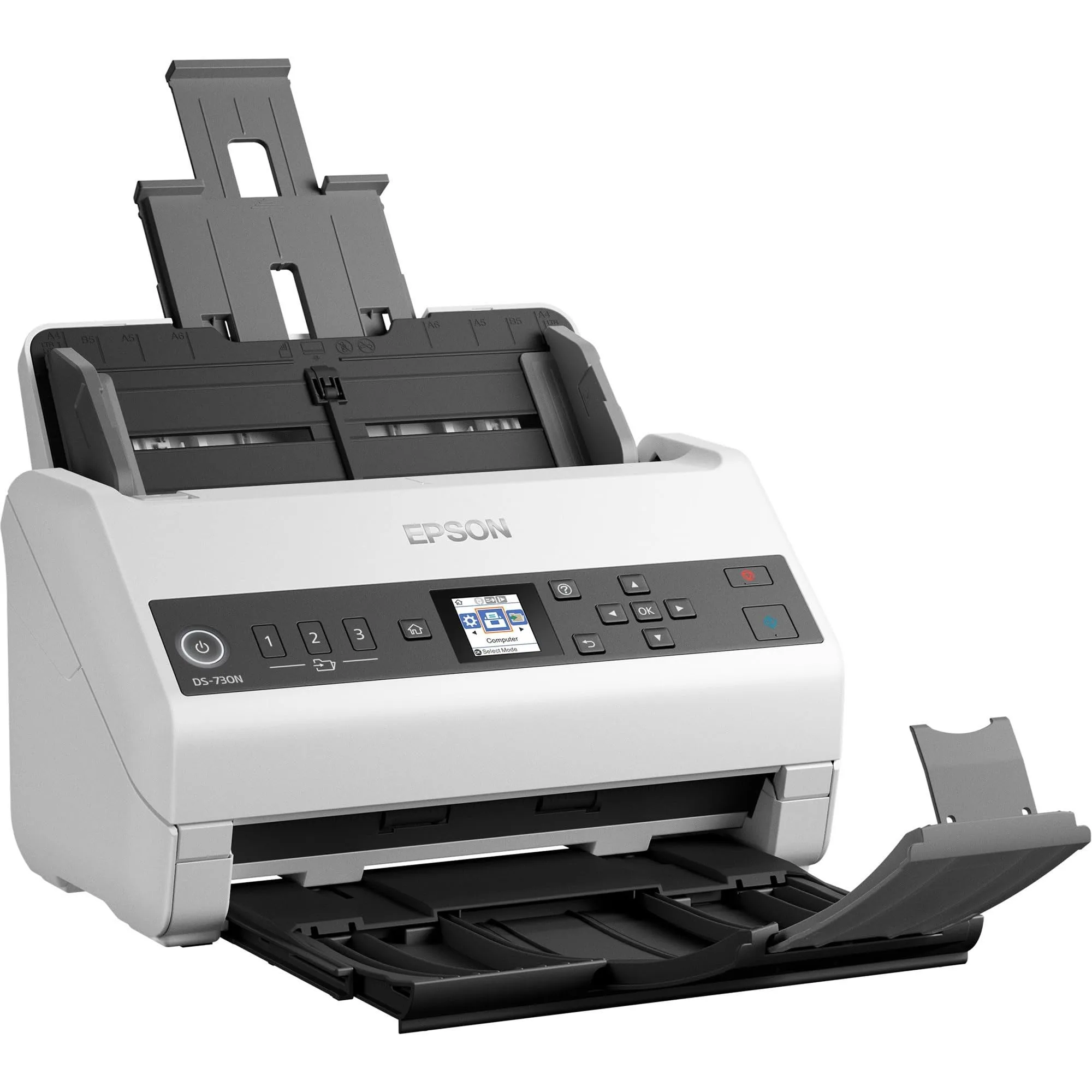 Epson DS-730N Network Color Document Scanner, 100-page ADF, Duplex Scanning