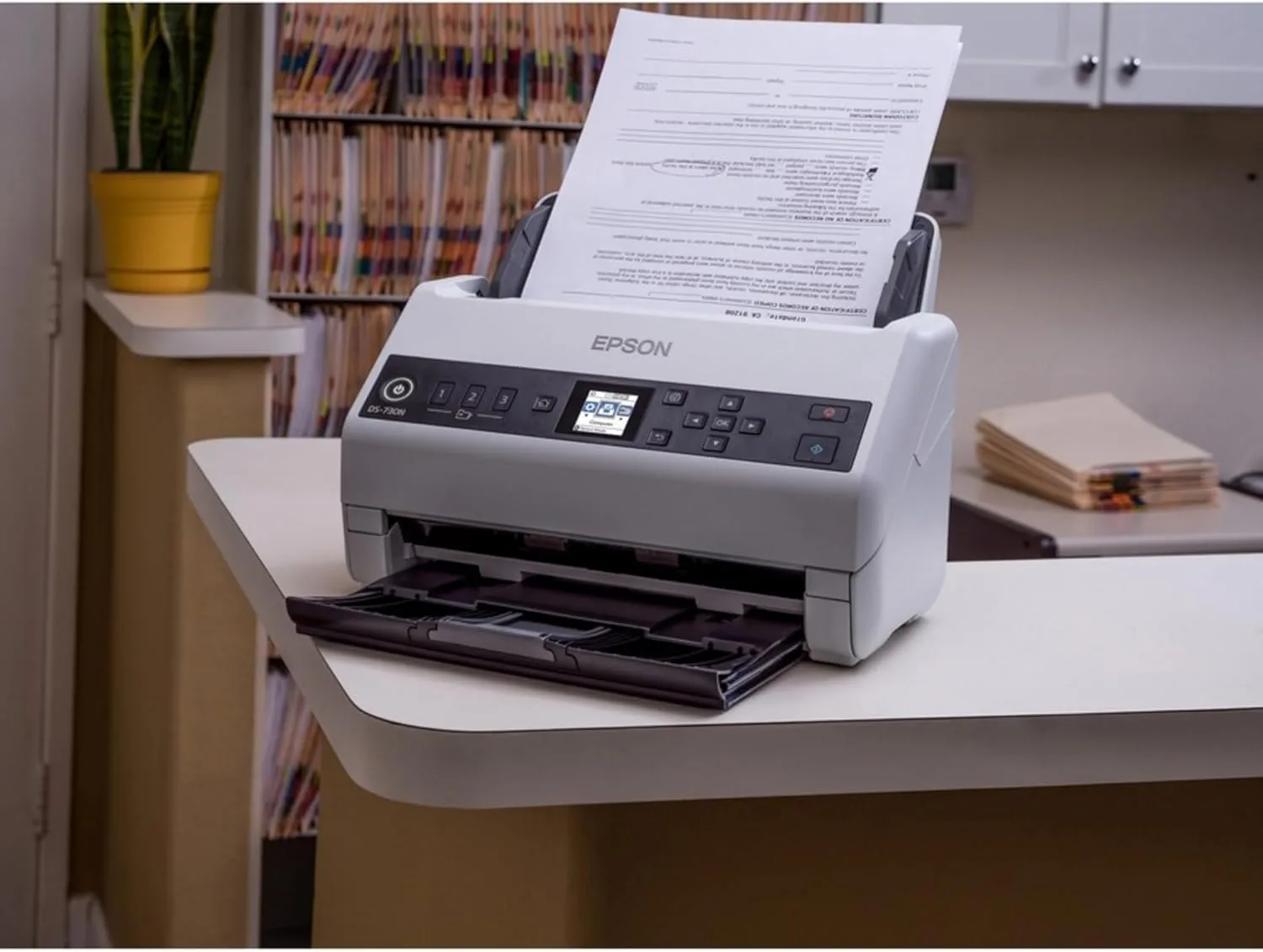 Epson DS-730N Network Color Document Scanner, 100-page ADF, Duplex Scanning