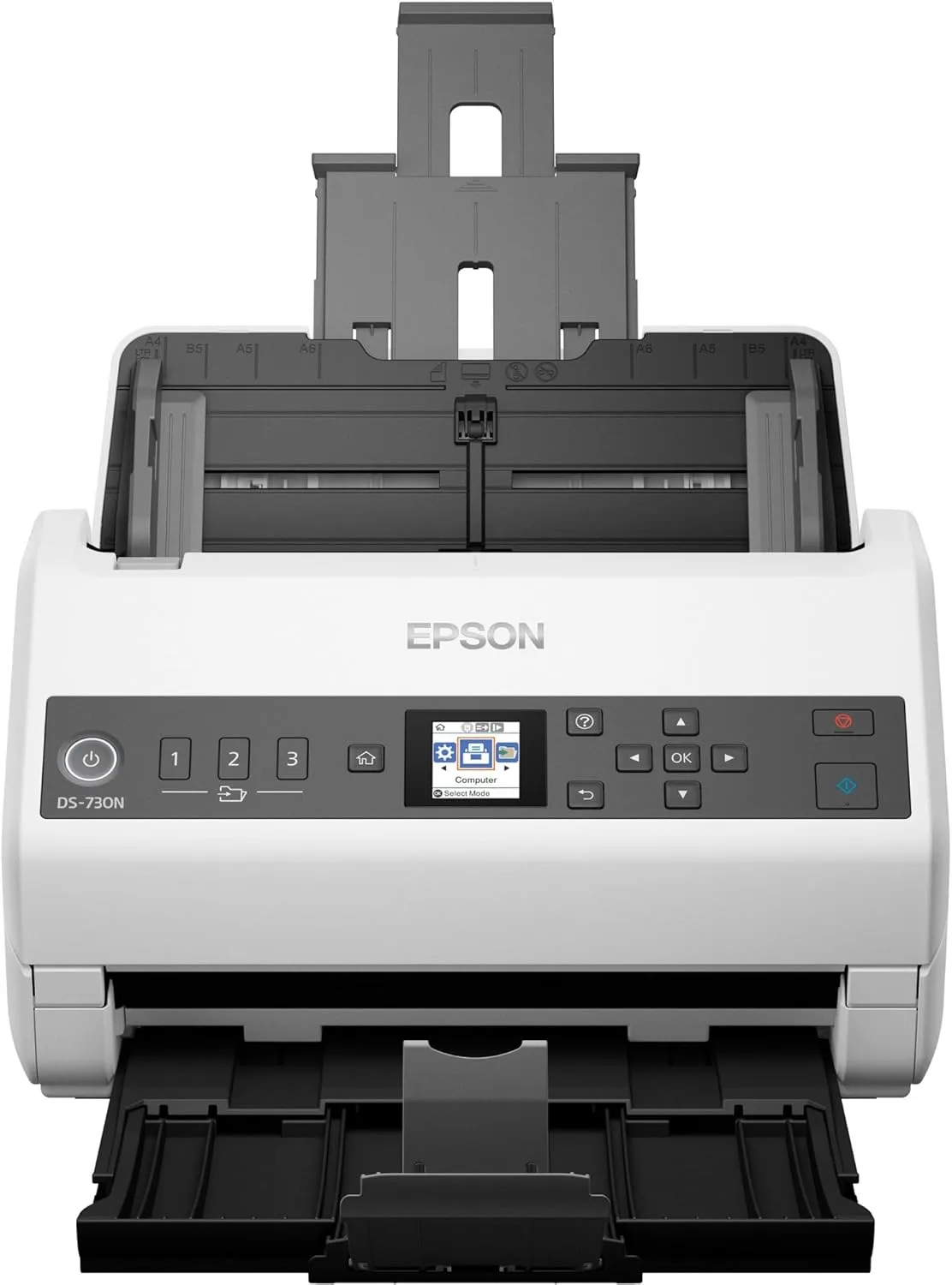 Epson DS-730N Network Color Document Scanner, 100-page ADF, Duplex Scanning