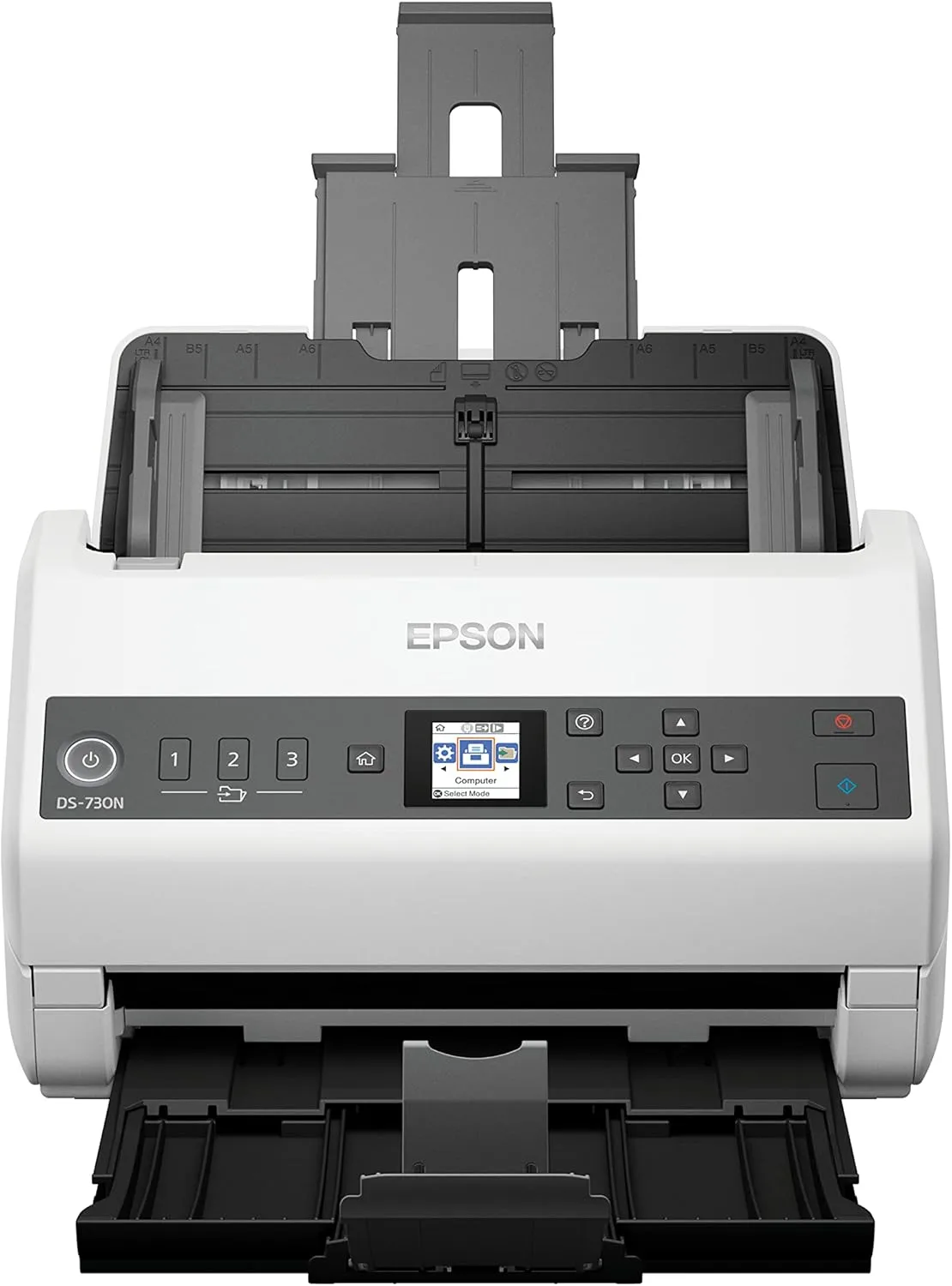 Epson DS-730N Network Color Document Scanner, 100-page ADF, Duplex Scanning