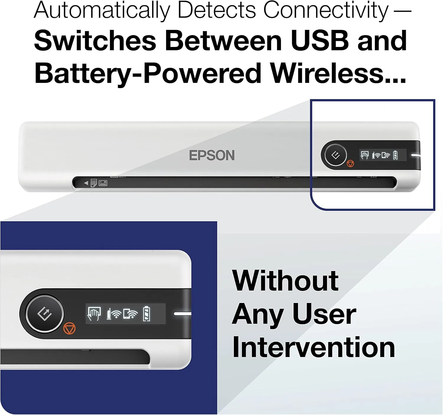 Epson DS-80W Wireless Portable Document Scanner for PC & Mac