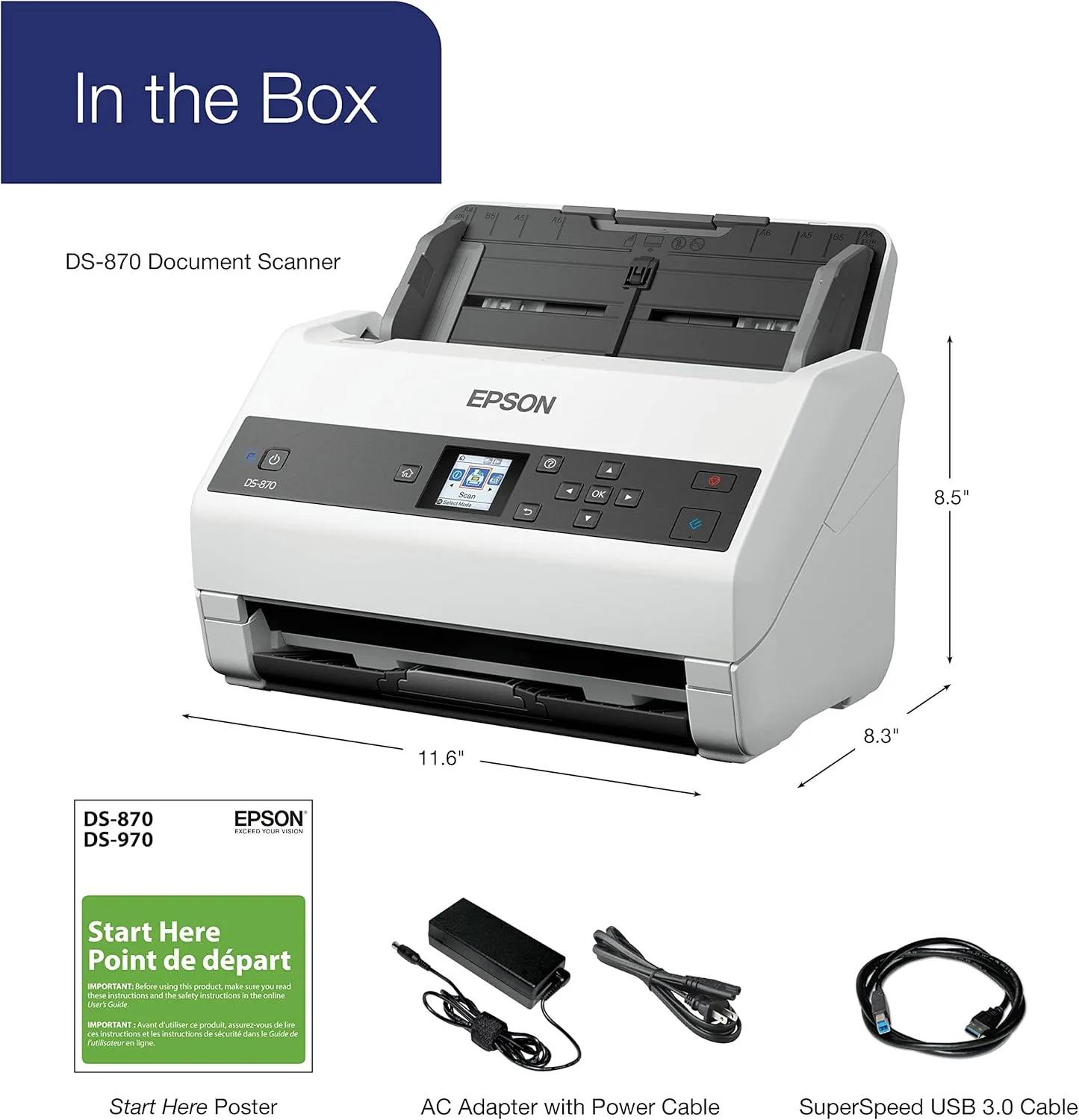 Epson WorkForce DS-870 Color Duplex Workgroup Document Scanner