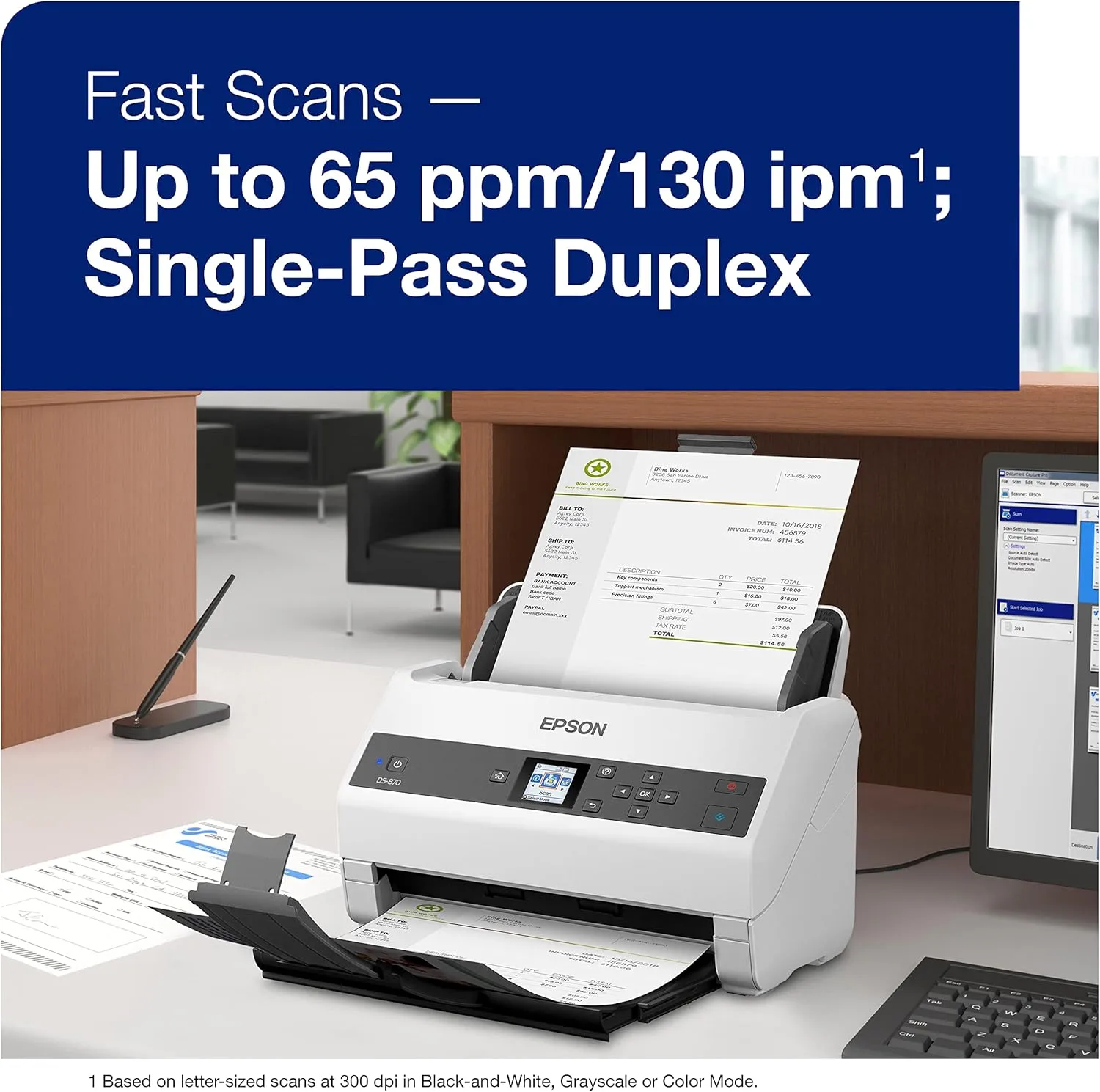 Epson WorkForce DS-870 Color Duplex Workgroup Document Scanner