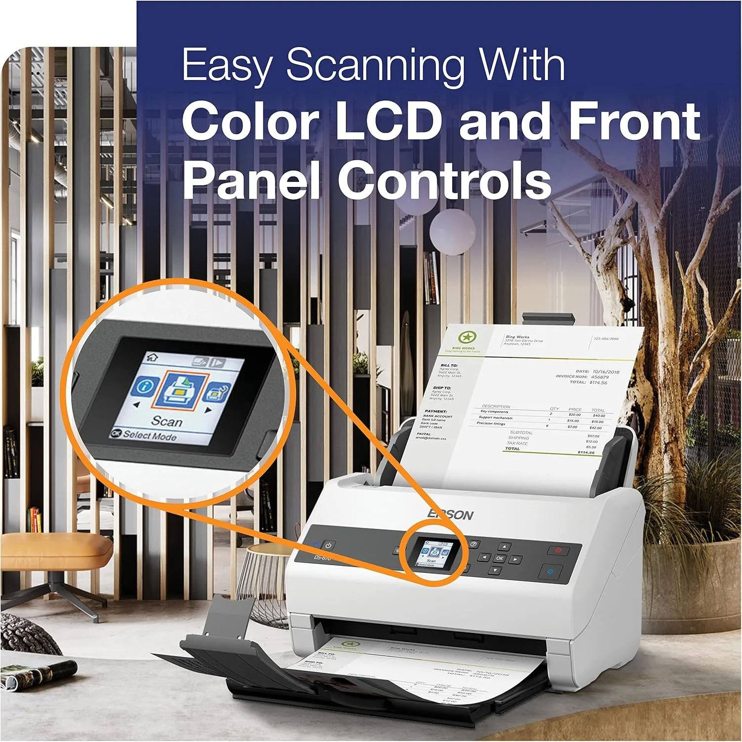 Epson WorkForce DS-870 Color Duplex Workgroup Document Scanner
